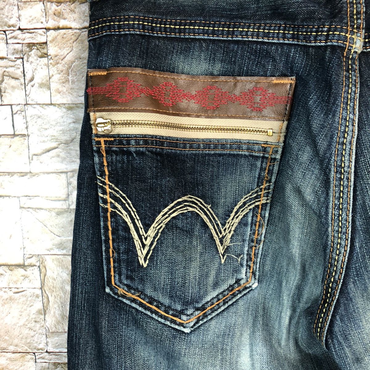 Edwin Edwin faded Blue Denim jeans Pants #7597 Size US 33 - 9 Thumbnail