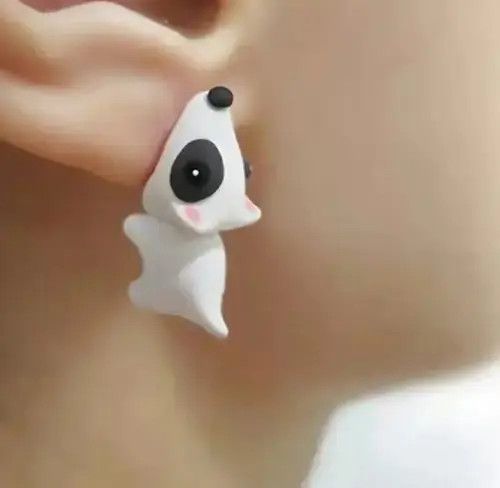 Jewelry White Dog Earring Size ONE SIZE - 1 Thumbnail