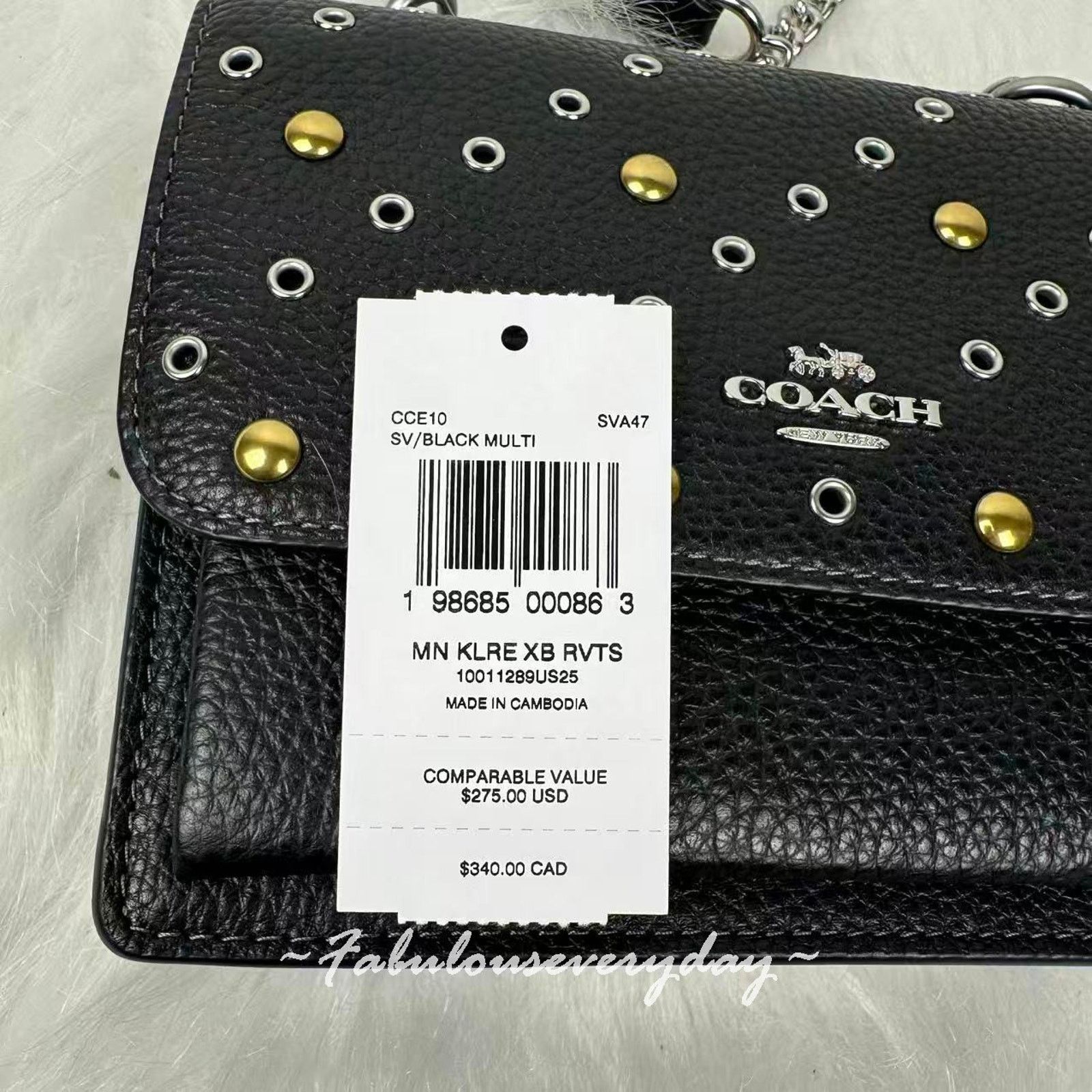 Coach Coach Mini Klare Crossbody Bag Rivets Leather/Silver/Black Size ONE SIZE - 4 Thumbnail