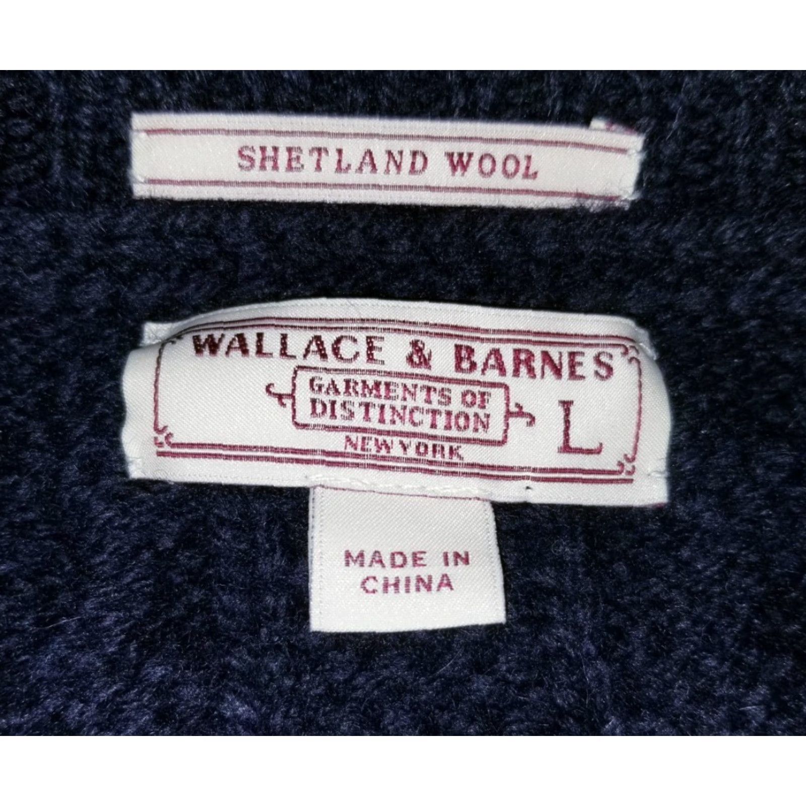 J.Crew VINTAGE J. Crew Wallace & Barnes Shetland Wool Chunky Fisherman Sweater Sz L Navy Blue Size US L / EU 52-54 / 3 - 5 Thumbnail