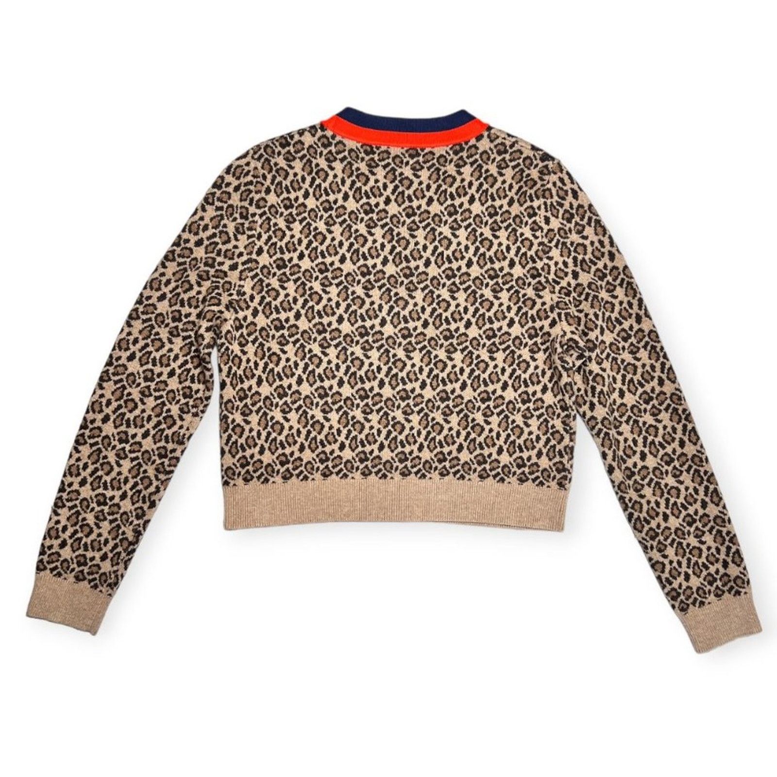 KULE KULE Milo Leopard Cardigan Sweater XS Cashmere Designer Size XS / US 0-2 / IT 36-38 - 2 Thumbnail
