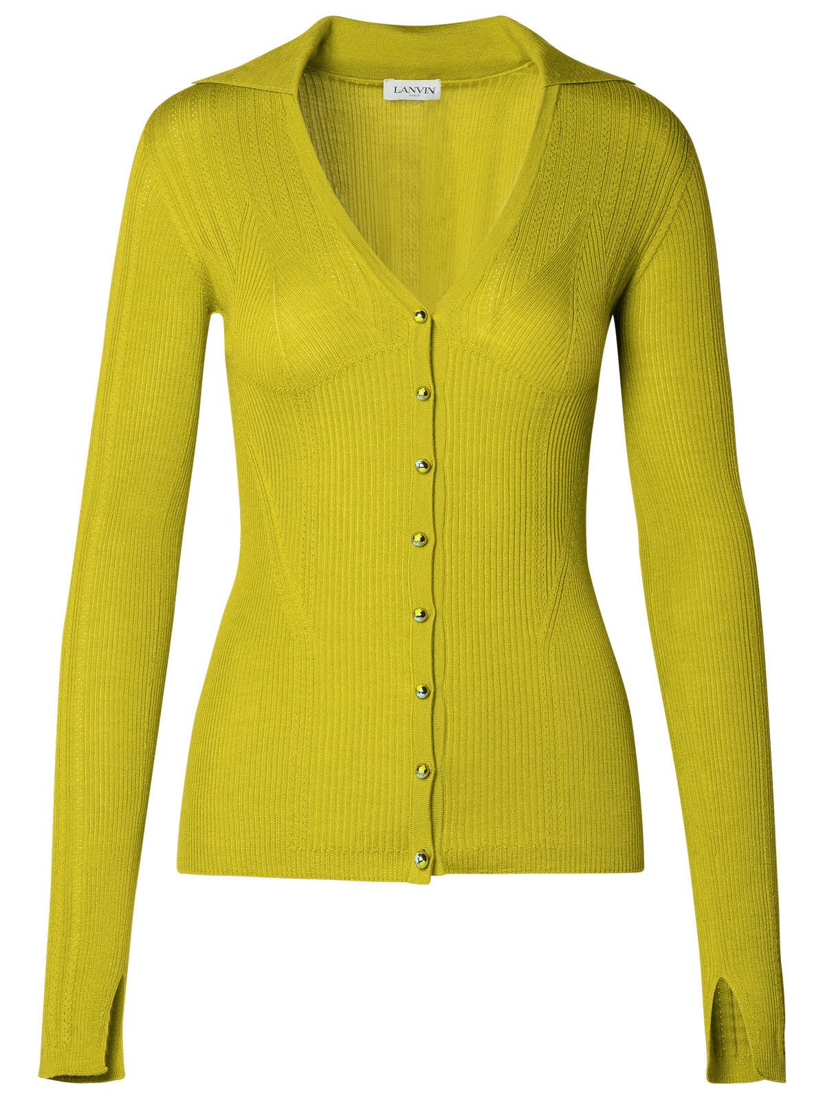 image of Lanvin Green Cashmere Blend Cardigan, Women's (Size Medium)