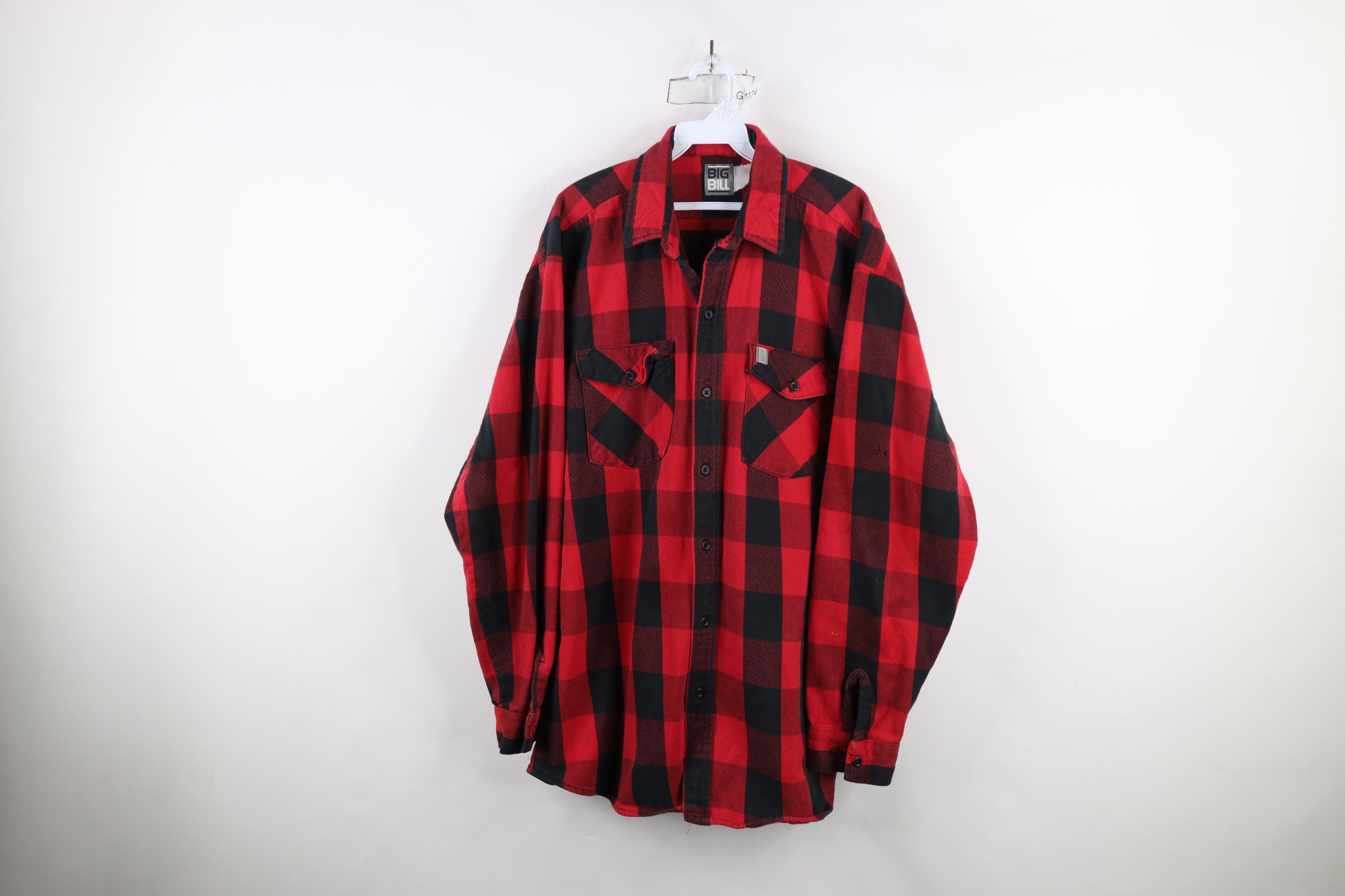 Vintage Vintage 90s Big Bill Heavyweight Button Shirt Plaid USA Size US XXL / EU 58 / 5 - 1 Thumbnail