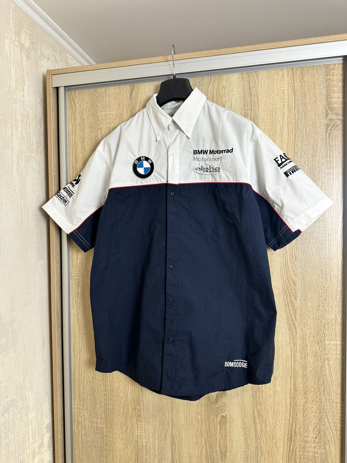BMW 🔥 Vintage BMW Motorrad Motorsport Alpha Racing Shirt F1 Size US XL / EU 56 / 4 - 1 Thumbnail