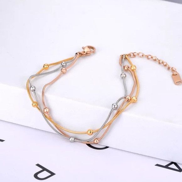 Other Stainless Steel 3 Layer Beaded Bohemia Bracelet Size ONE SIZE - 4 Thumbnail
