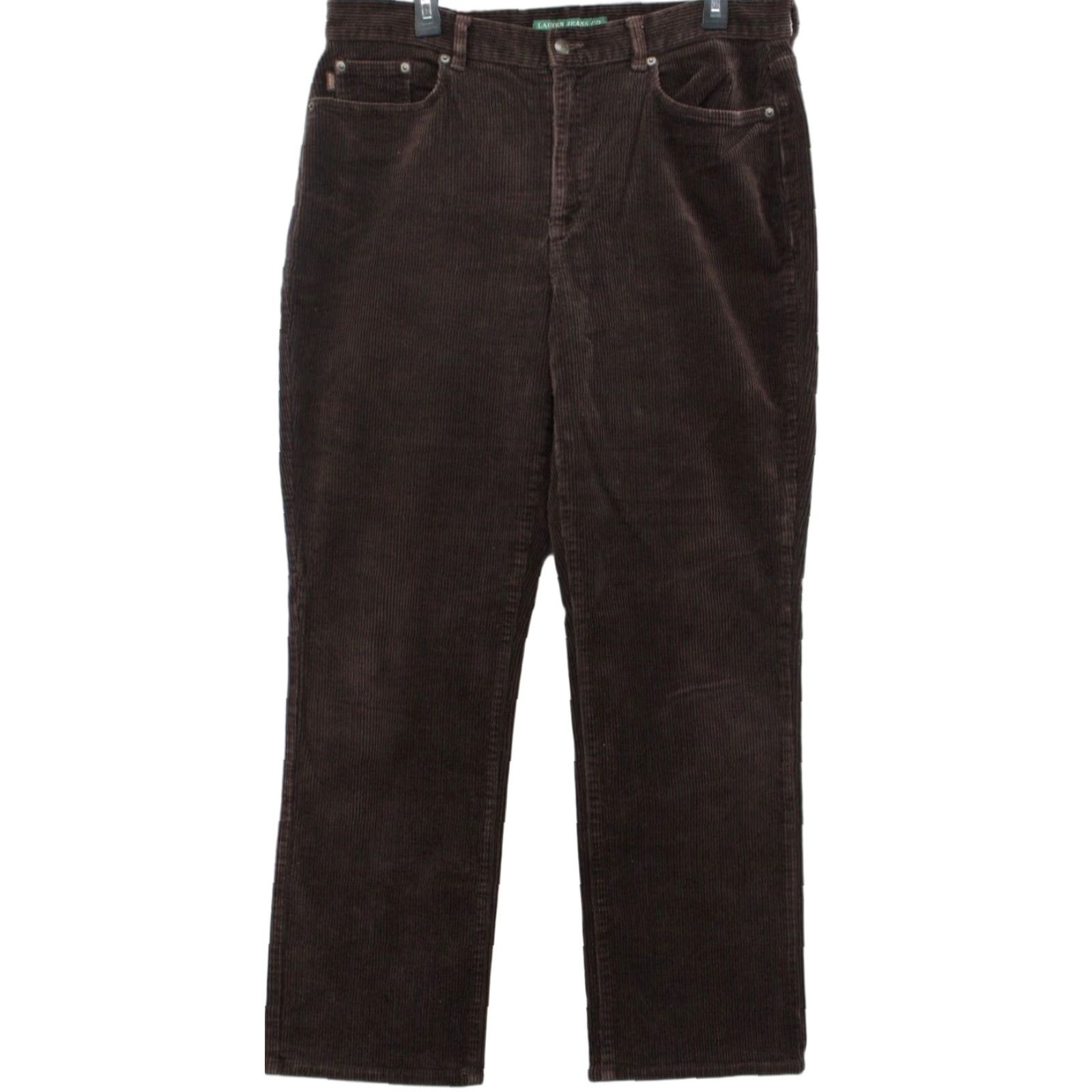 Ralph Lauren LAUREN RALPH LAUREN Women Corduroy Straight Leg Pants Brown 36x31 Size 14 Preppy Classic 14 Pants Brown Size 36" / US 14 / IT 50 - 1 Thumbnail