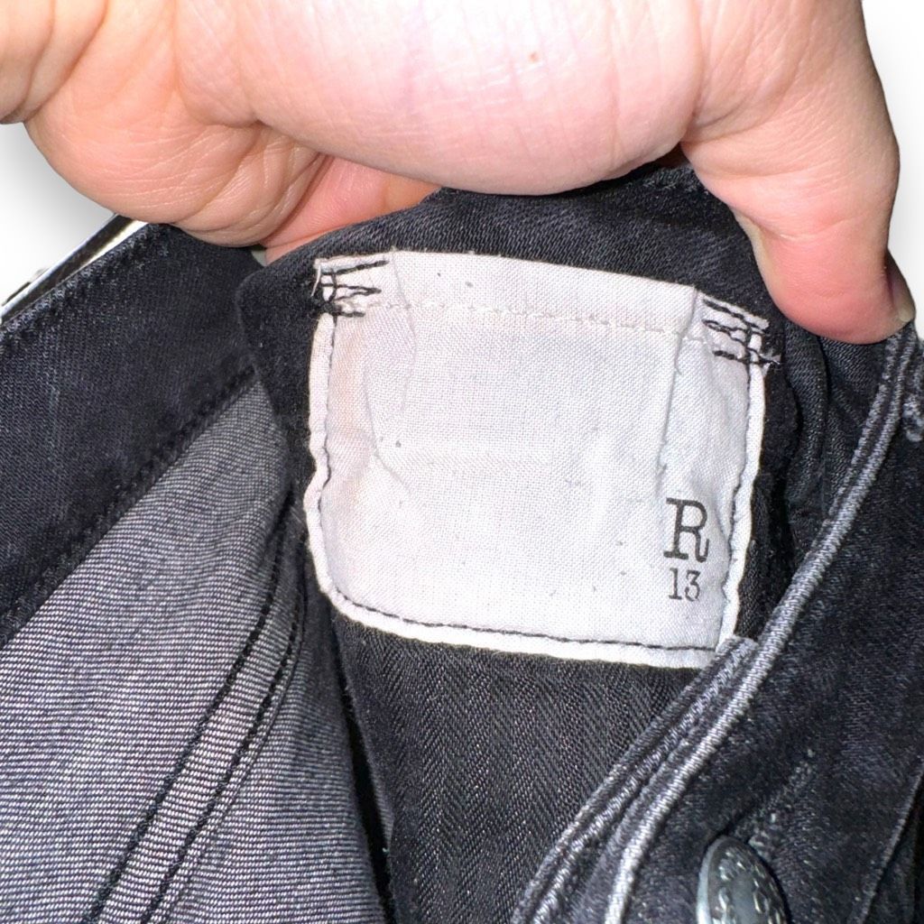 R13 R13 Denim Black Stretch Jeans Size 31 Size 30" / US 8 / IT 44 - 9 Thumbnail