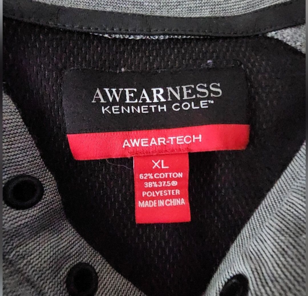 Kenneth Cole Kenneth Cole Awearness Awear-Tech Gray Henley SS Shirt XL Size US XL / EU 56 / 4 - 3 Thumbnail