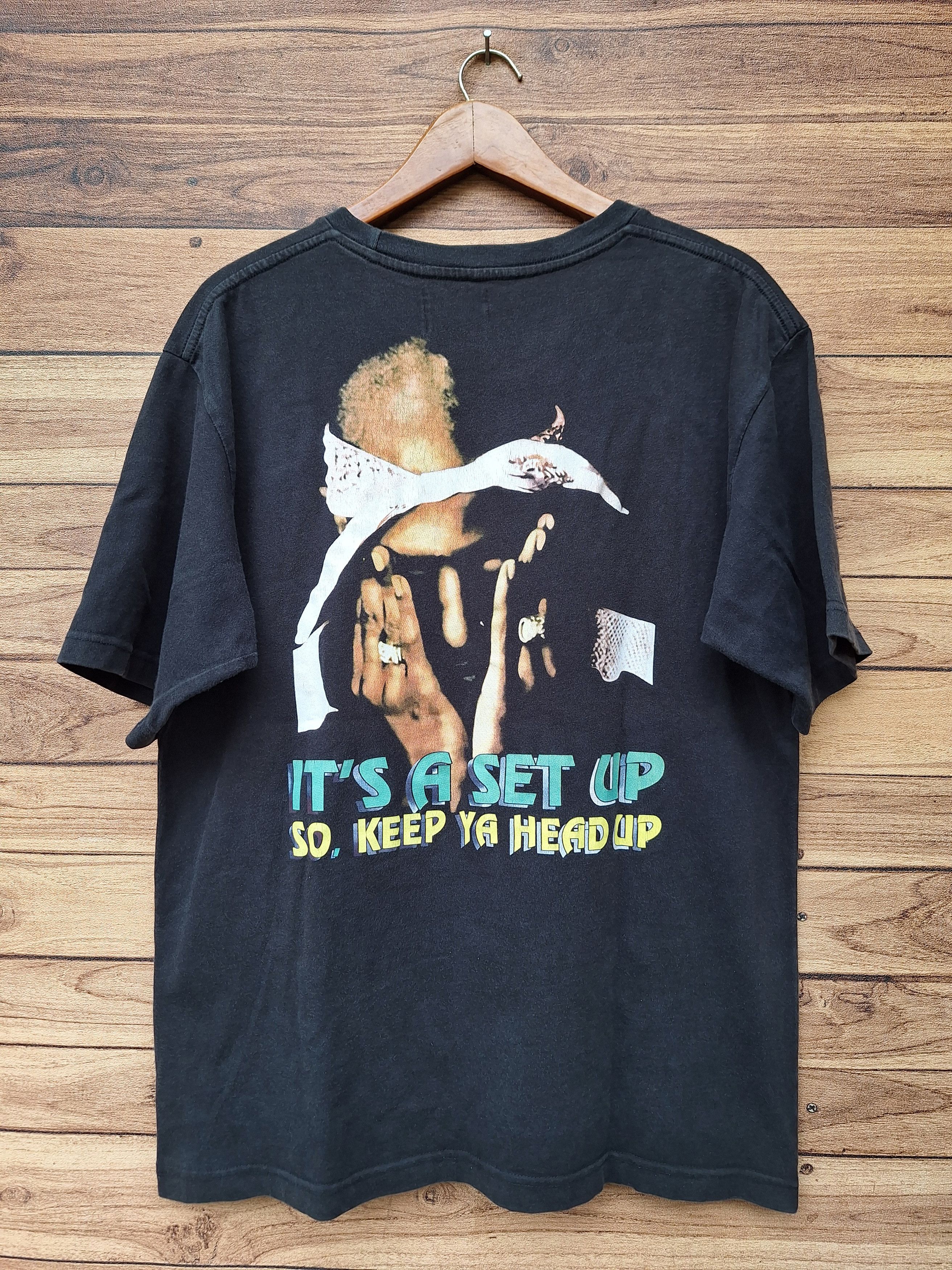 Japanese Brand Vintage 2 pac tupac shakur Its A Set Up So Keep Ya Head Up Size US L / EU 52-54 / 3 - 2 Thumbnail