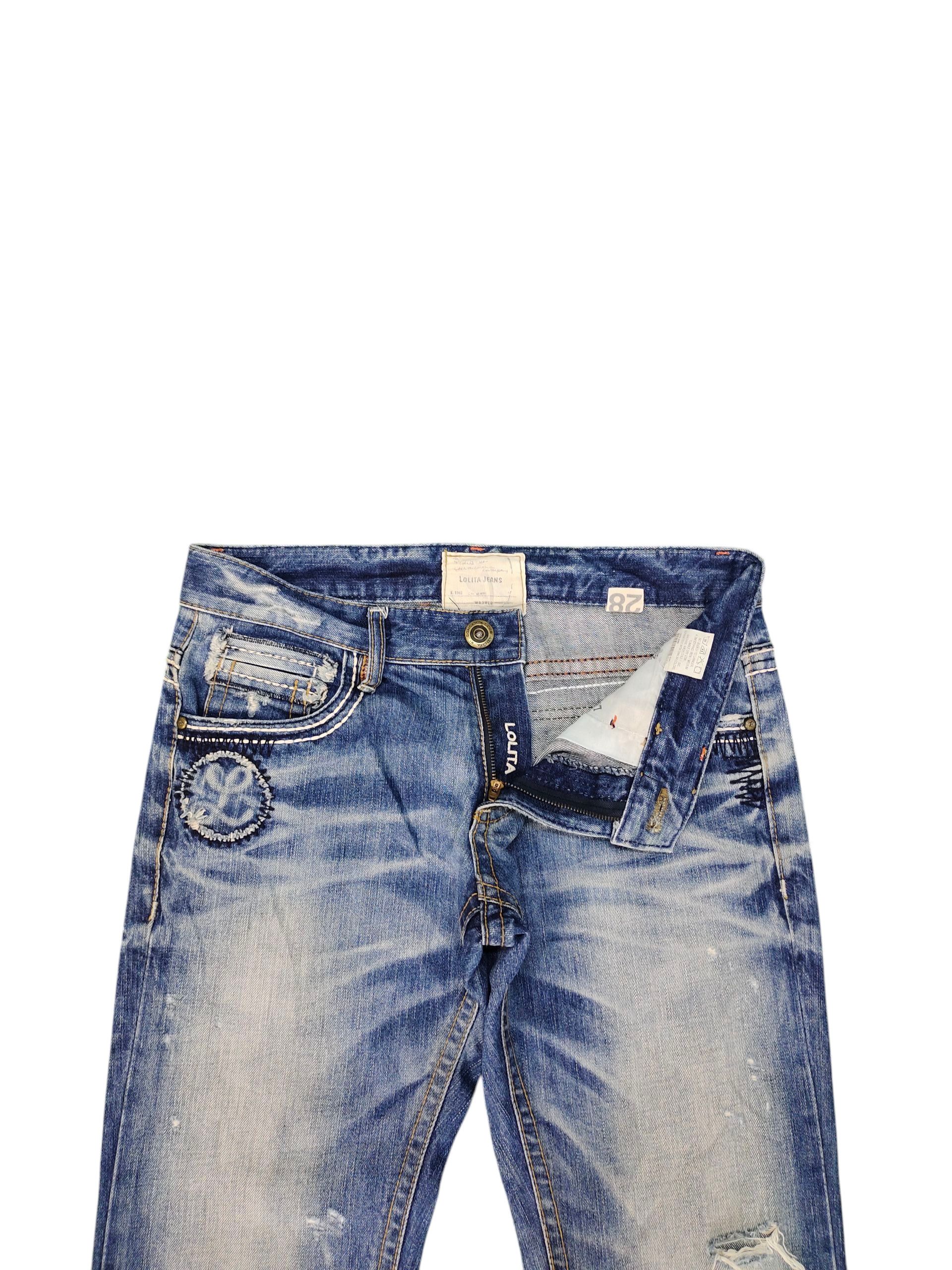 Number (N)ine × Undercover Yoshitomo Nara Lolita Clawmark Distress Denim Jeans Size US 30 / EU 46 - 9 Thumbnail