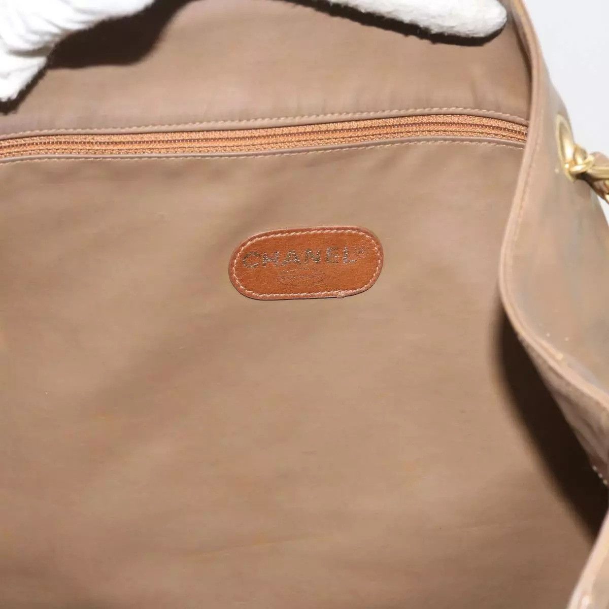 Chanel CHANEL Chain Shoulder Bag Patent leather Brown CC Auth Size ONE SIZE - 3 Thumbnail