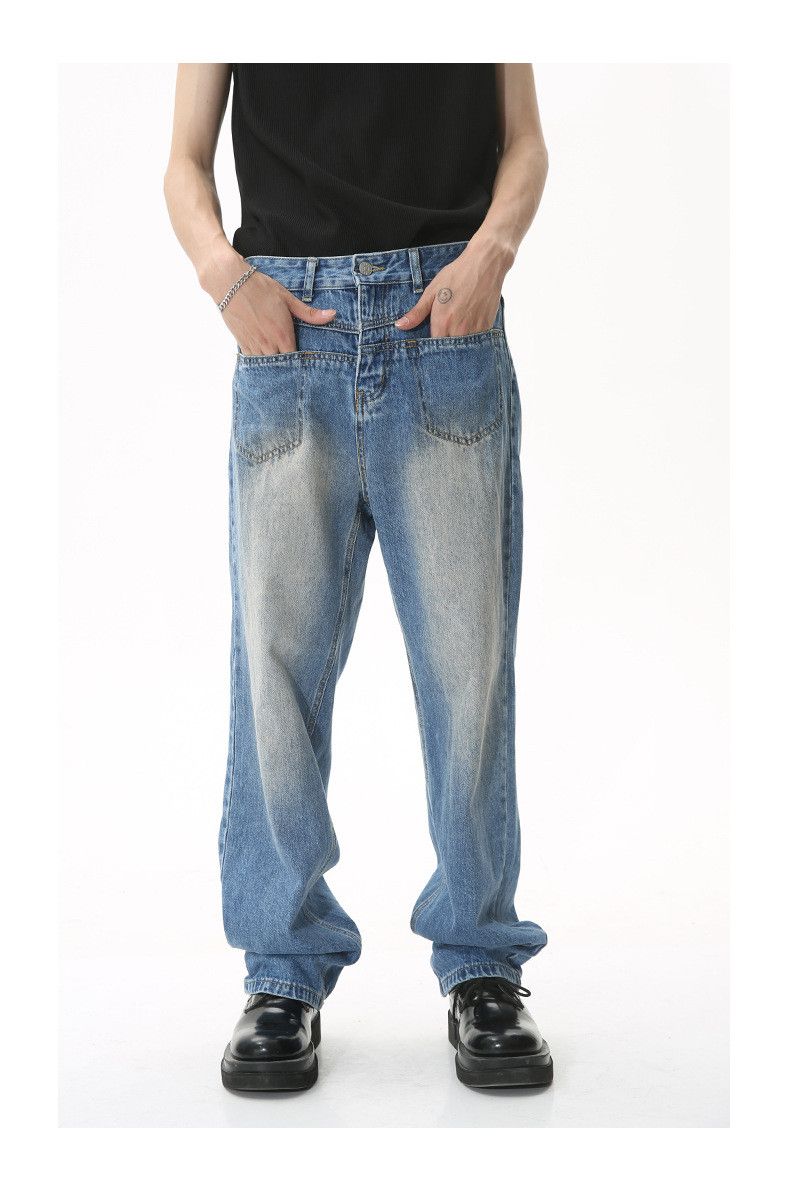 Japanese Brand × Jean Blue distressed loose washed straight jeans Size US 32 / EU 48 - 1 Thumbnail