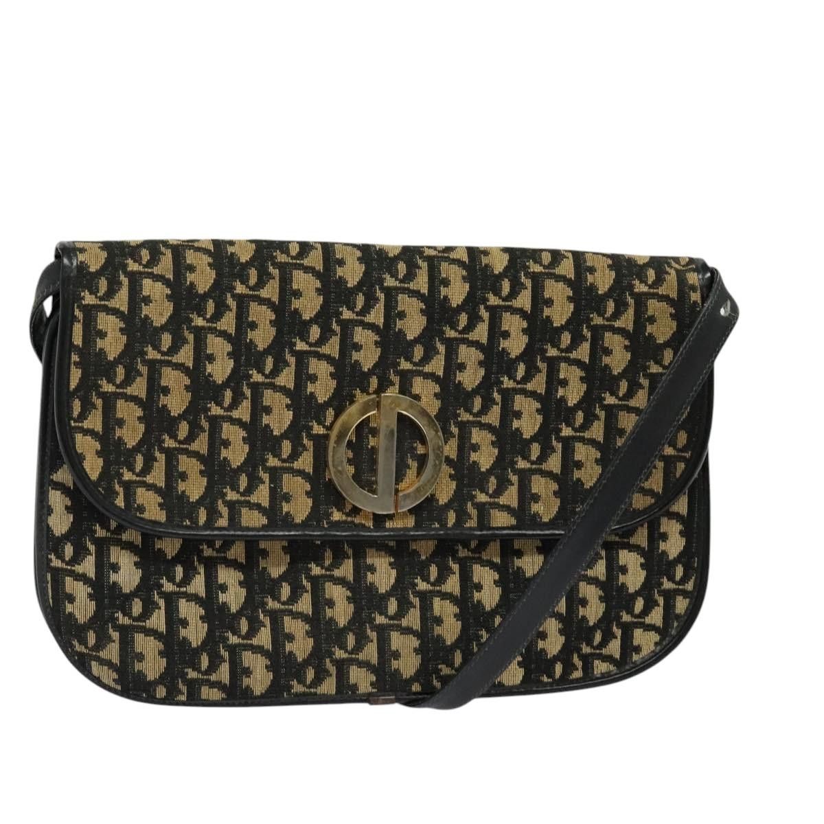 Dior DIOR Trotter Canvas Shoulder Bag Navy Gold Size ONE SIZE - 1 Thumbnail