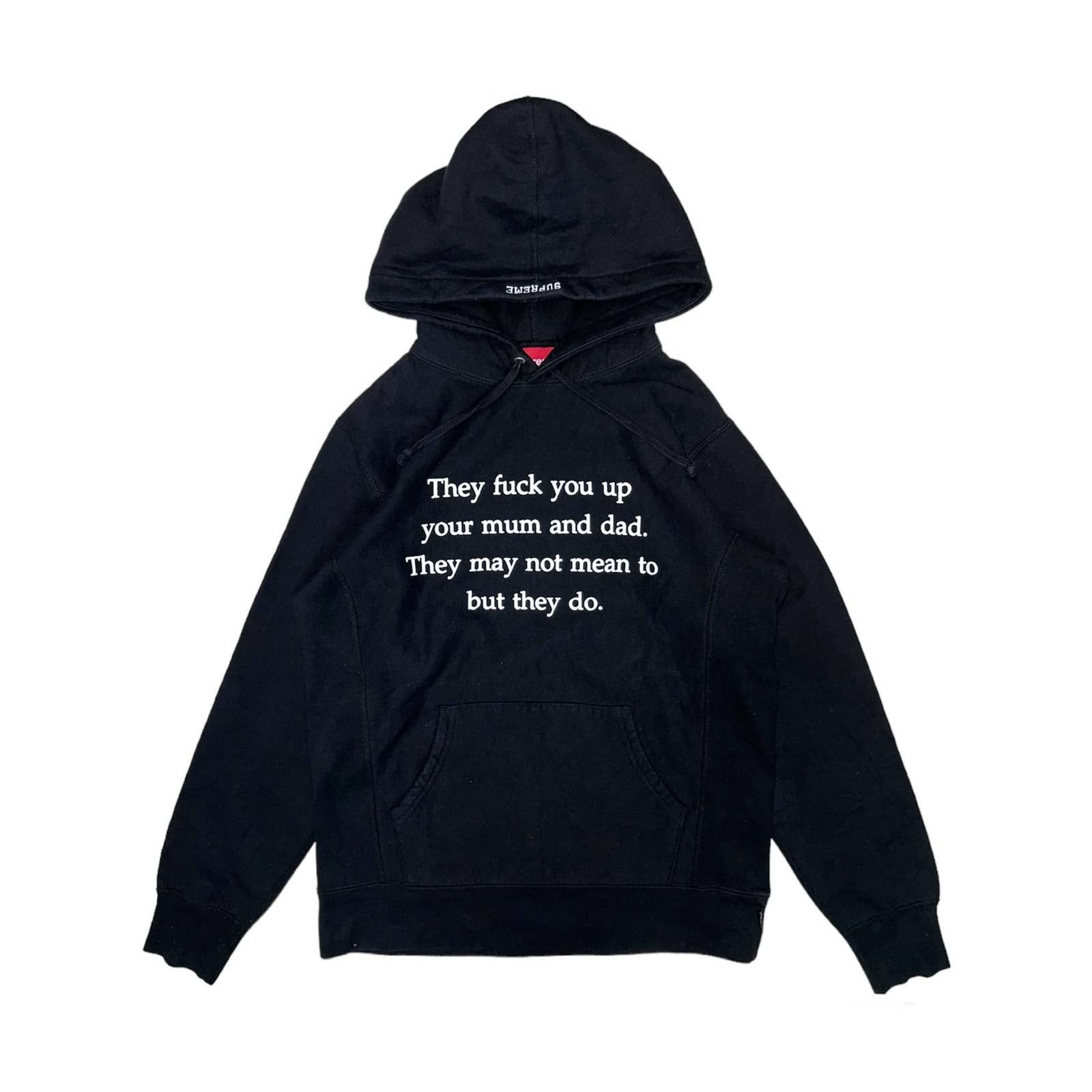 Pre-owned Supreme Fw16 They Fuck You Up” Verse Poem Hoodie In Black