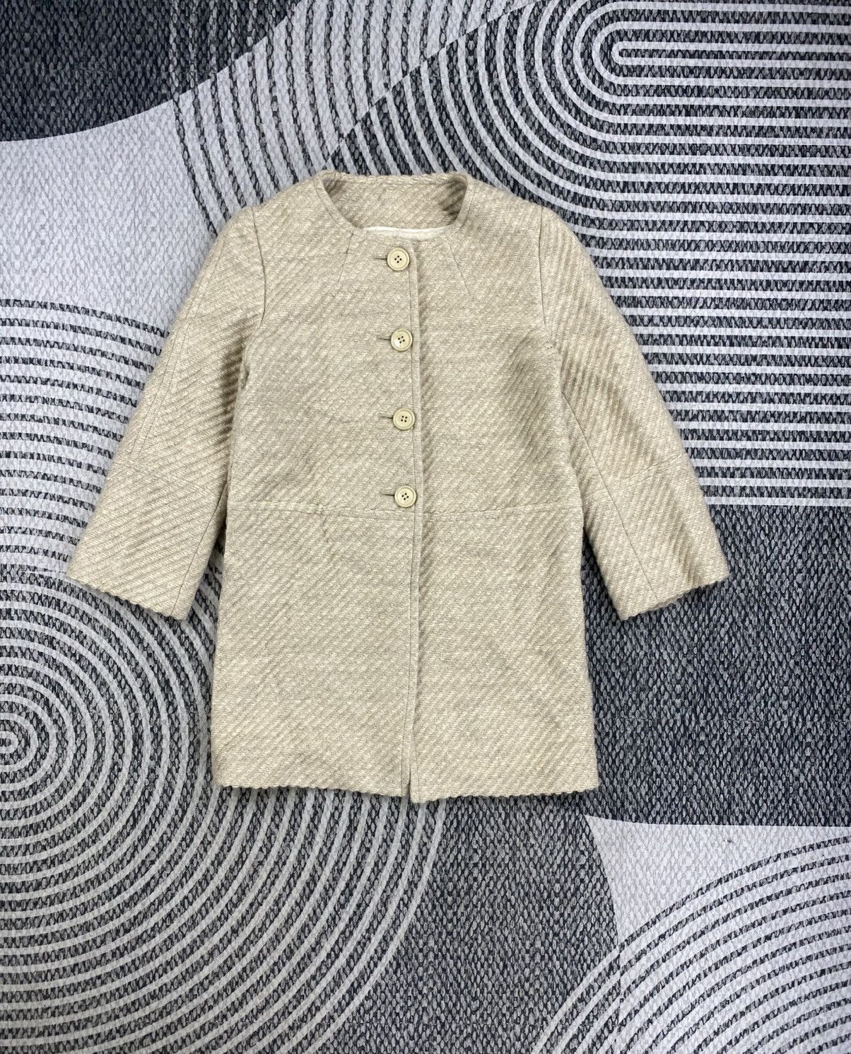 Yohji Yamamoto 1992 Yohji Yamamoto Ined Casual Tweed Button Knit Jacket Size S / US 4 / IT 40 - 1 Thumbnail