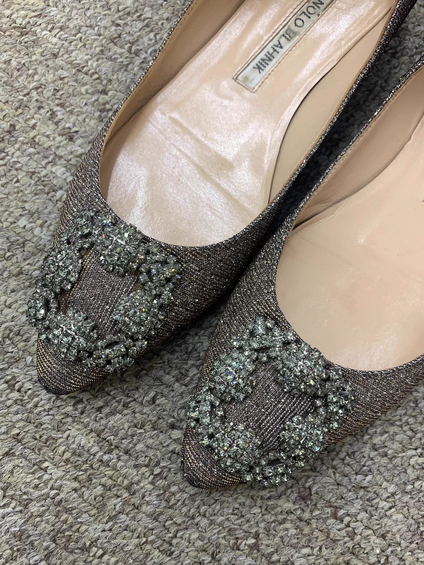 Manolo Blahnik Manolo Blahnik Classic Gold Silver Diam flat 36 N Size US 5 / IT 35 - 2 Thumbnail
