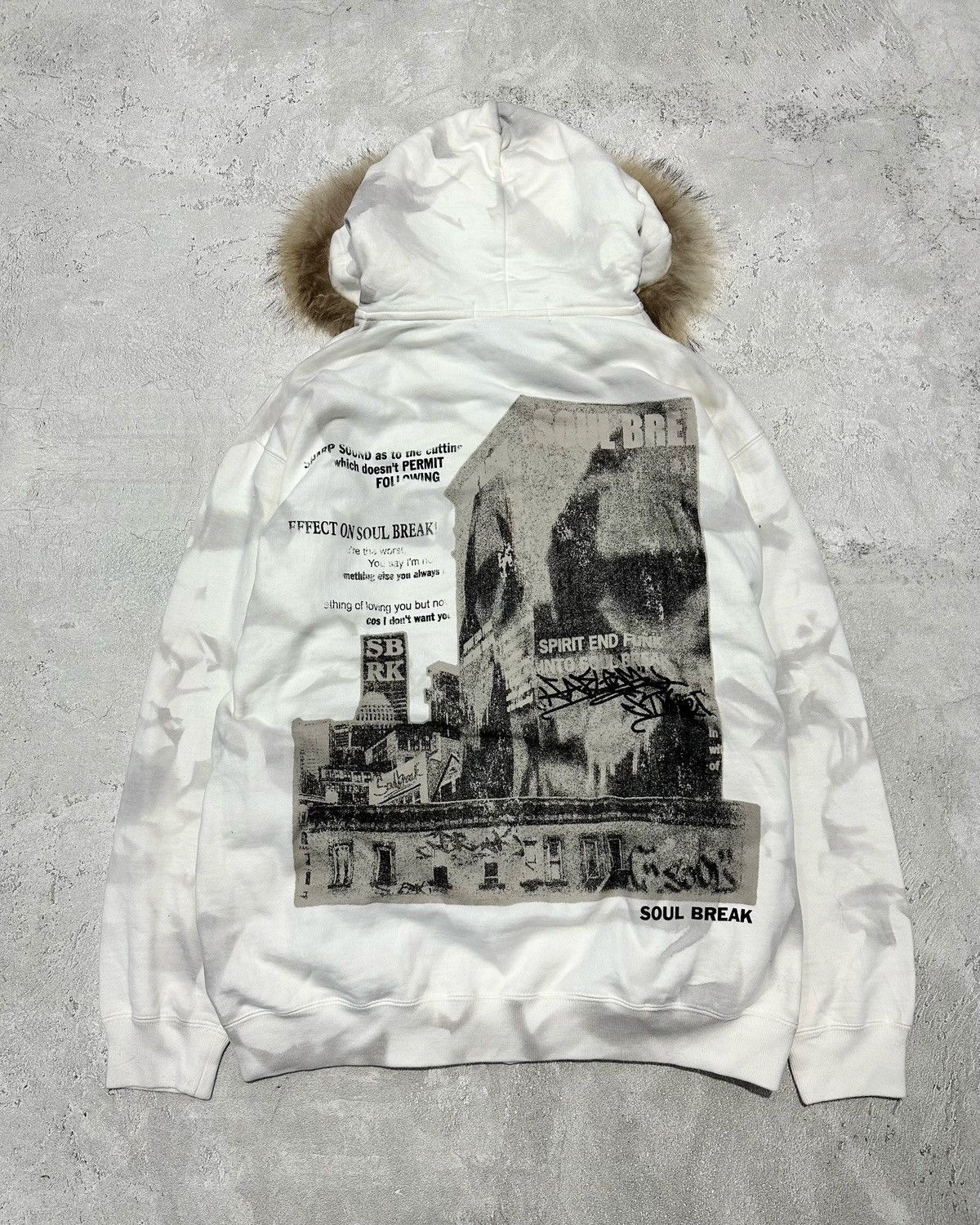 If Six Was Nine × Le Grande Bleu (L.G.B.) Y2k Soul Break Poem Dyed Fur Hoodie Lgb Ifsixwasnine Style Size US L / EU 52-54 / 3 - 8 Thumbnail