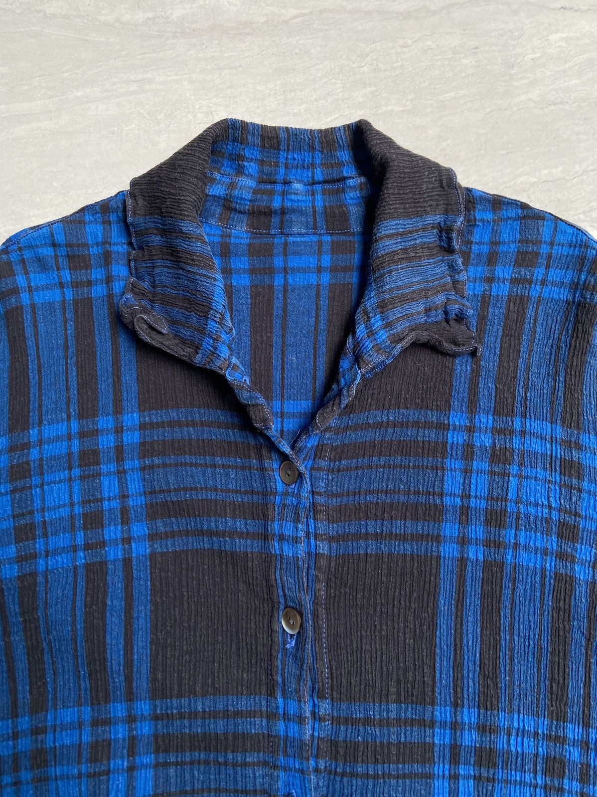 Issey Miyake × Tsumori Chisato TSUMORI CHISATO Plaid Wrinkle Meringue Pleats Shirt Size US XS / EU 42 / 0 - 4 Thumbnail