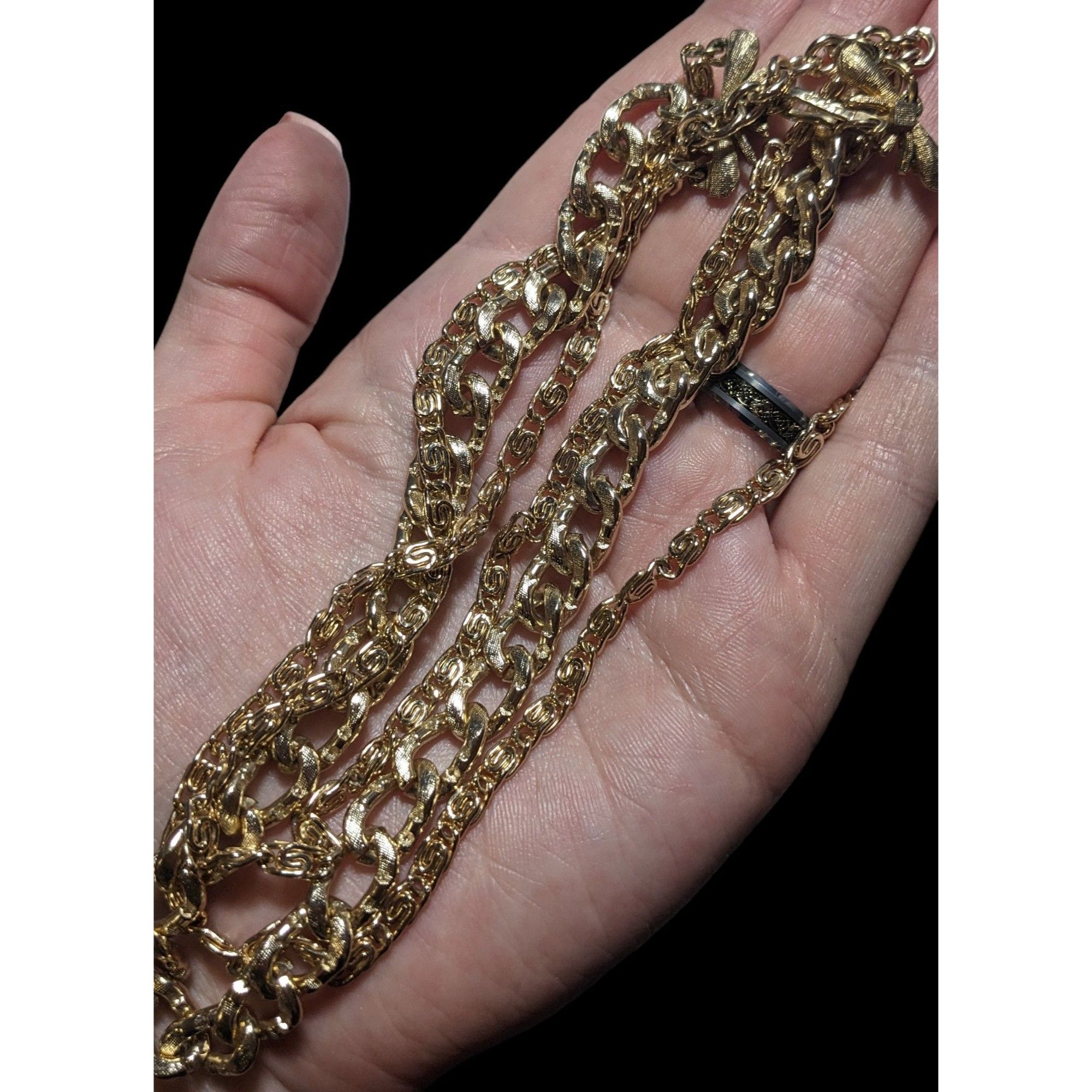 Other Coro Vintage Gold Three-Strand Chain Necklace Size ONE SIZE - 8 Thumbnail