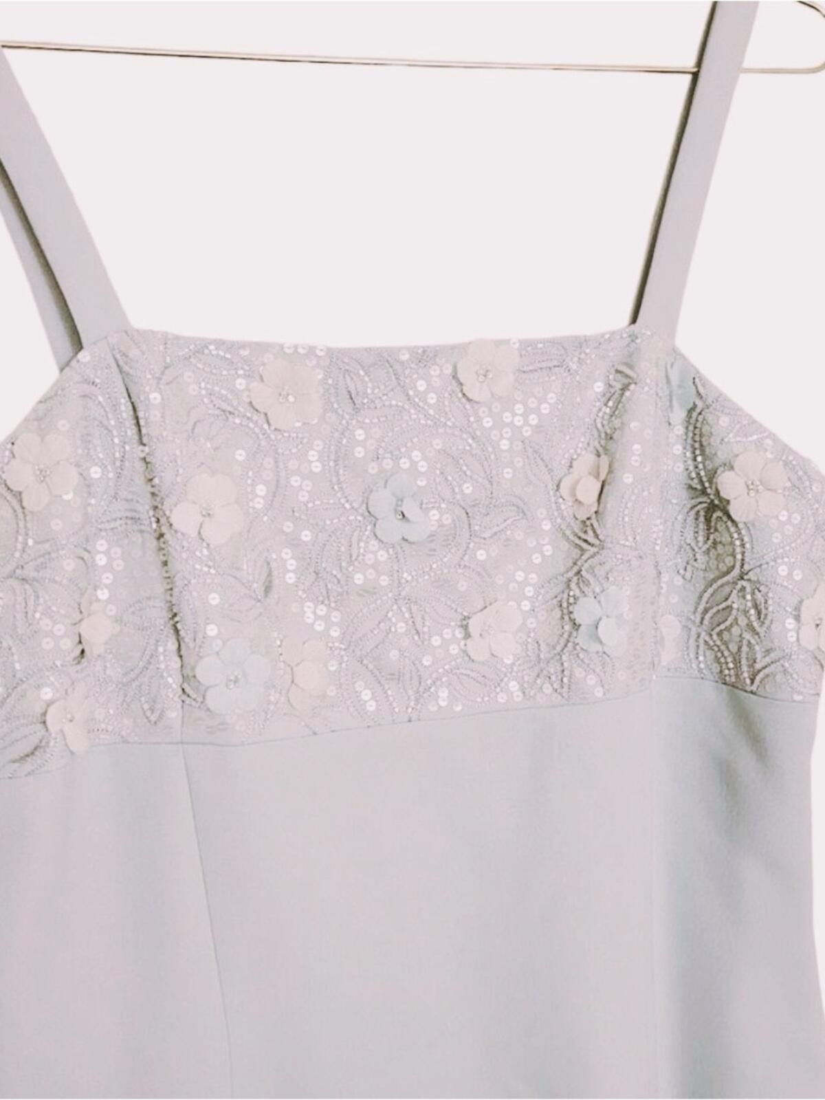 Unknown London Elegant Light Blue Sleeveless Dress with Floral Lace Bodice Size M / US 6-8 / IT 42-44 - 3 Thumbnail