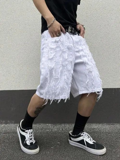 Japanese Brand DRIP distressed EDGY Y2K shorts Size US 36 / EU 52 - 1 Thumbnail