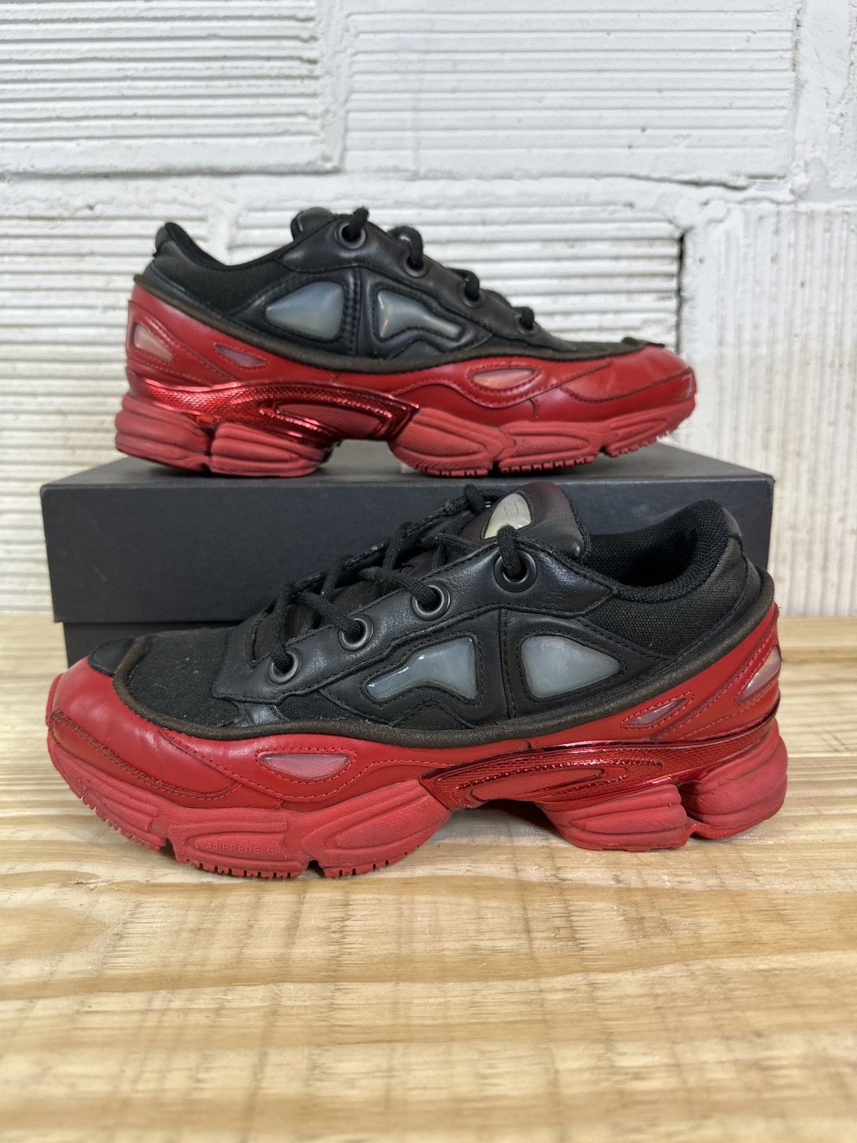 Raf Simons Raf Simons x Ozweego 3 Core Black Scarlet Red 2017 Sz 7.5 Grailed