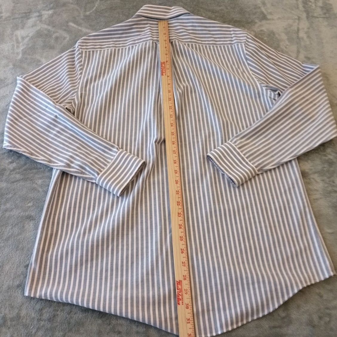 Stafford Stafford Shirt Mens Size 16 Blue Striped Long Sleeve Button-Down Oxford Shirt Size US L / EU 52-54 / 3 - 5 Thumbnail