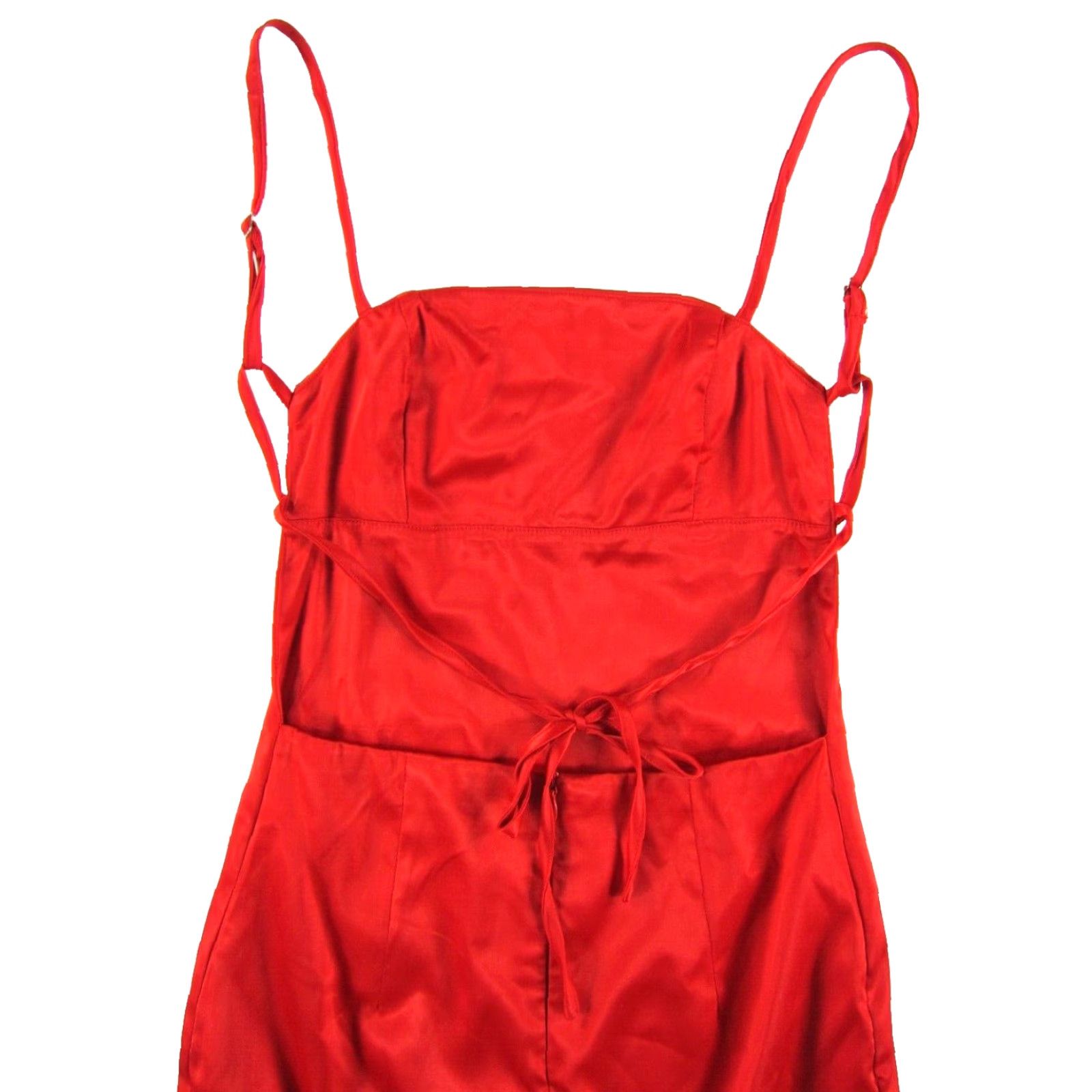 Vintage VINTAGE White Fox Red Silky Open Back Stretch Party Cocktail Tank Slip Mini Dress XS Size XS / US 0-2 / IT 36-38 - 4 Thumbnail