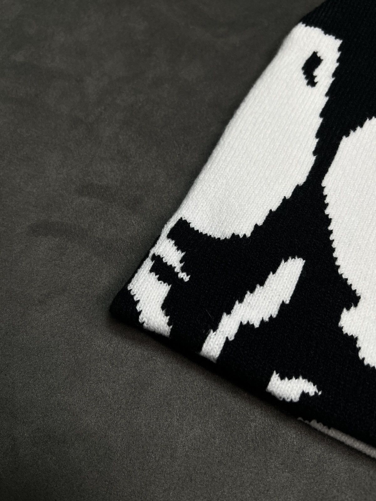 Japanese Brand Deadstock Ghost Faces Graphic No Cuff Beanie Hat Black OS Size ONE SIZE - 4 Thumbnail