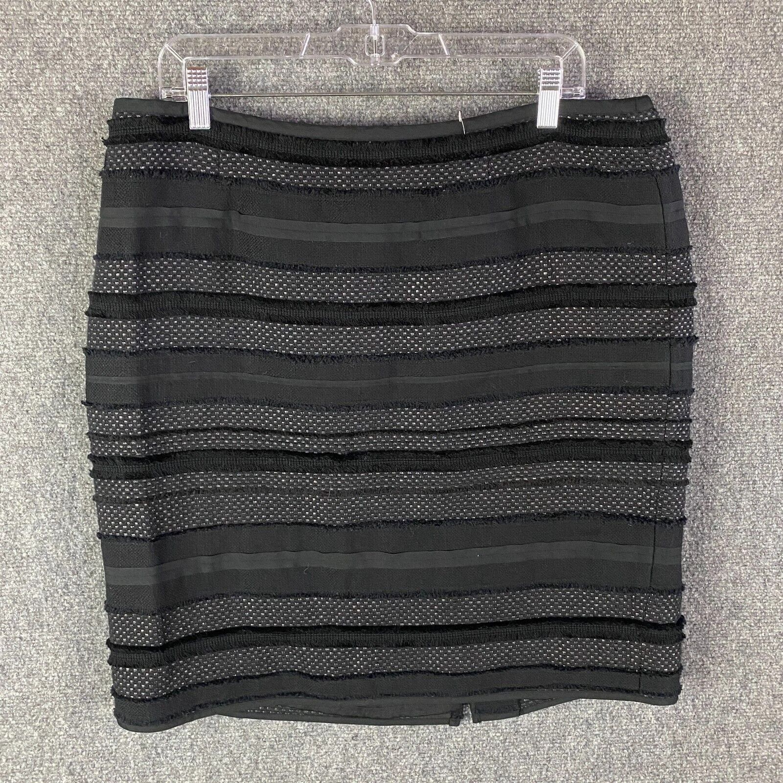 Talbots Talbots Skirt Women's Size 14WP Petite Striped Black Cotton Size 36" / US 14 / IT 50 - 1 Thumbnail