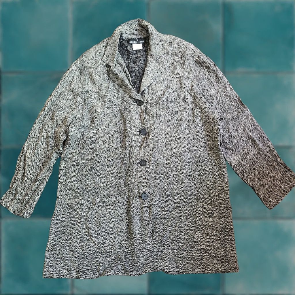 Vintage Carole Little Jacket Womens 8 Gray Women Long Sleeve Button Size Size M / US 6-8 / IT 42-44 - 1 Thumbnail
