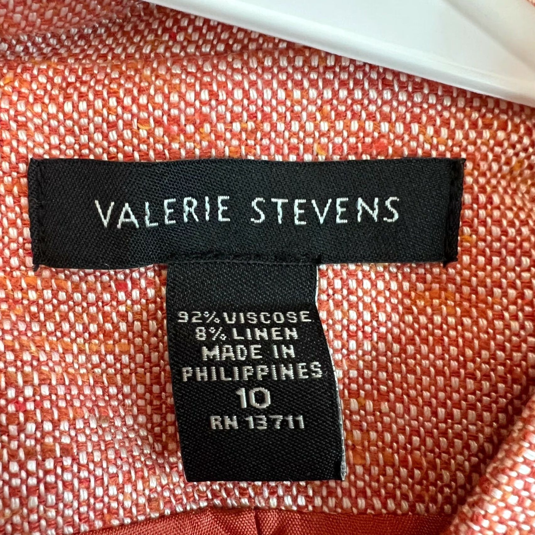Vintage Valerie Stevens Blazer Shirt Womens Lined Pockets Orange Size 10 Regular Adult Size L / US 10 / IT 46 - 7 Thumbnail