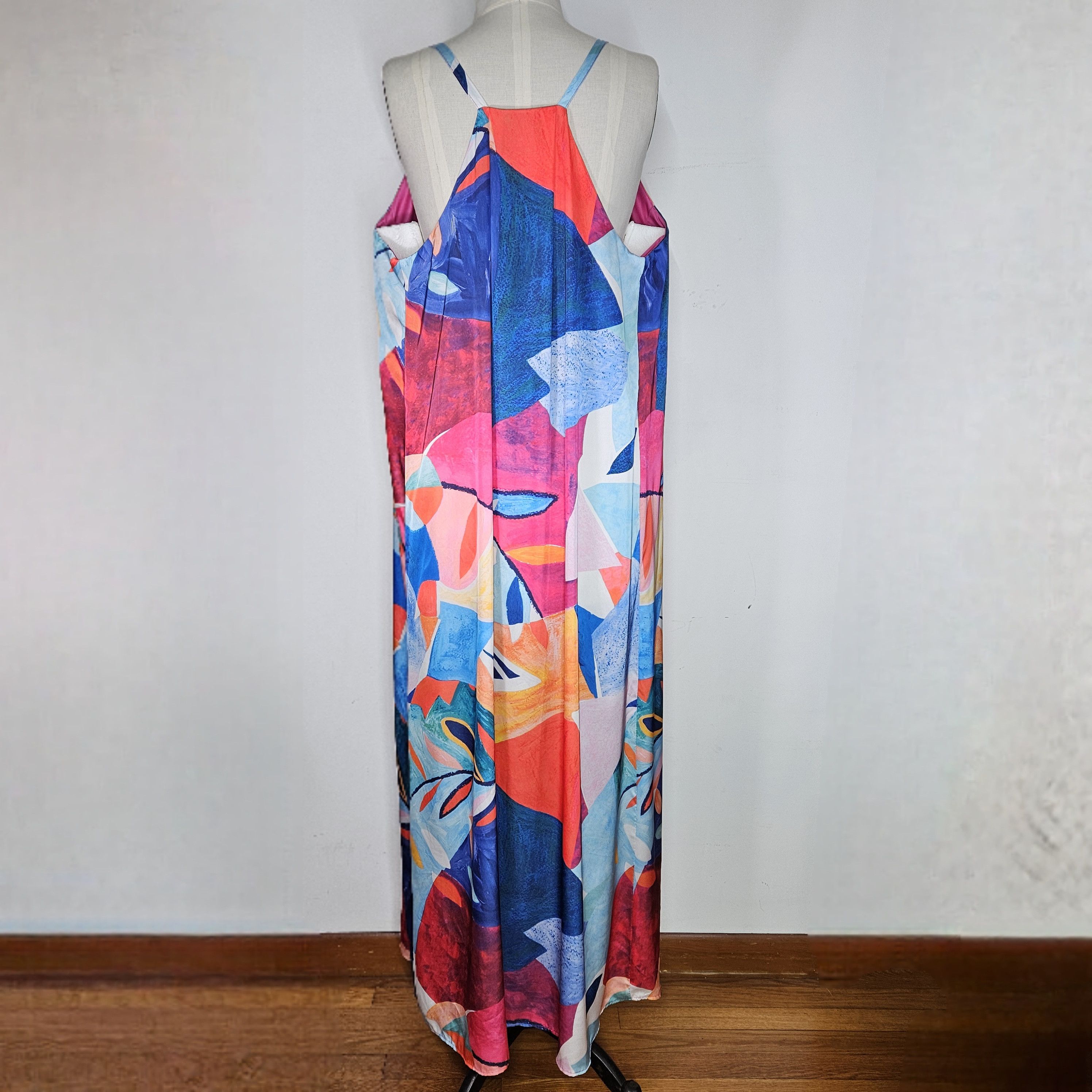 Nicole Miller Nicole Miller Size XXL Dress Flowing Trapese Maxi Spaghetti Size XXL / US 16-18 / IT 52-54 - 5 Thumbnail