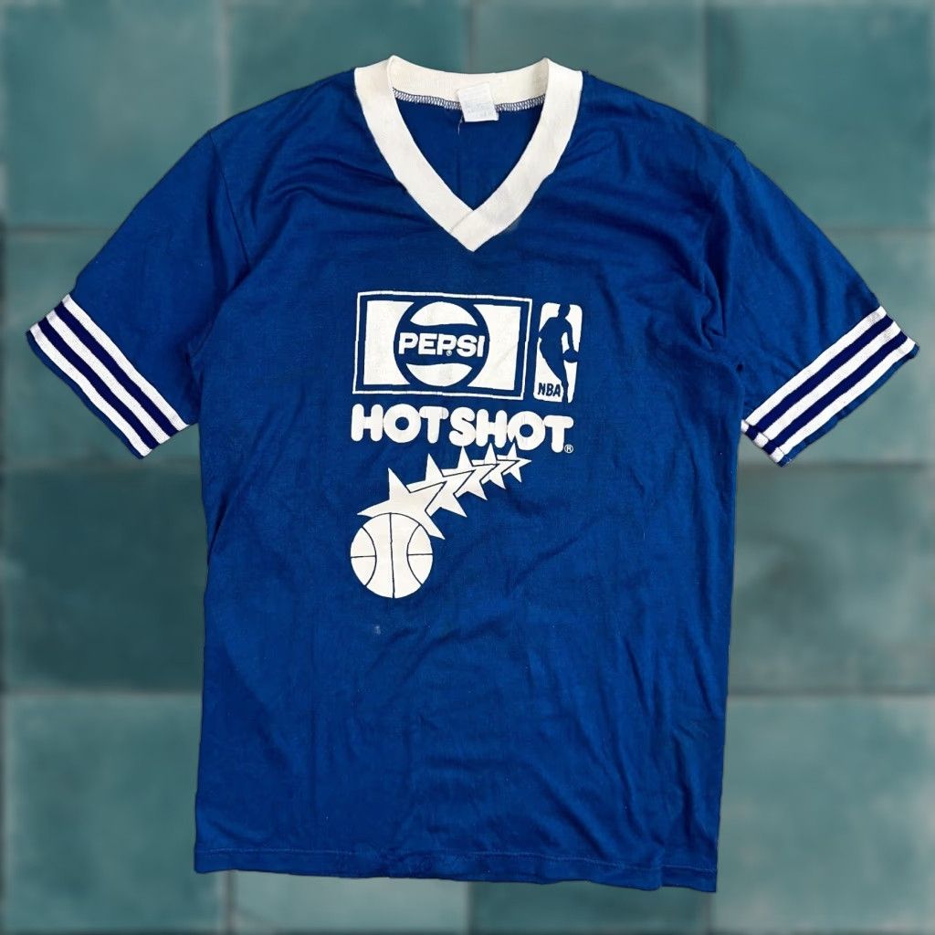 NBA VINTAGE Pepsi Hot Shot Basketball NBA VTG 70s 1970s T Shirt Soda Sports Rare Promo Mens Size US S / EU 44-46 / 1 - 1 Thumbnail
