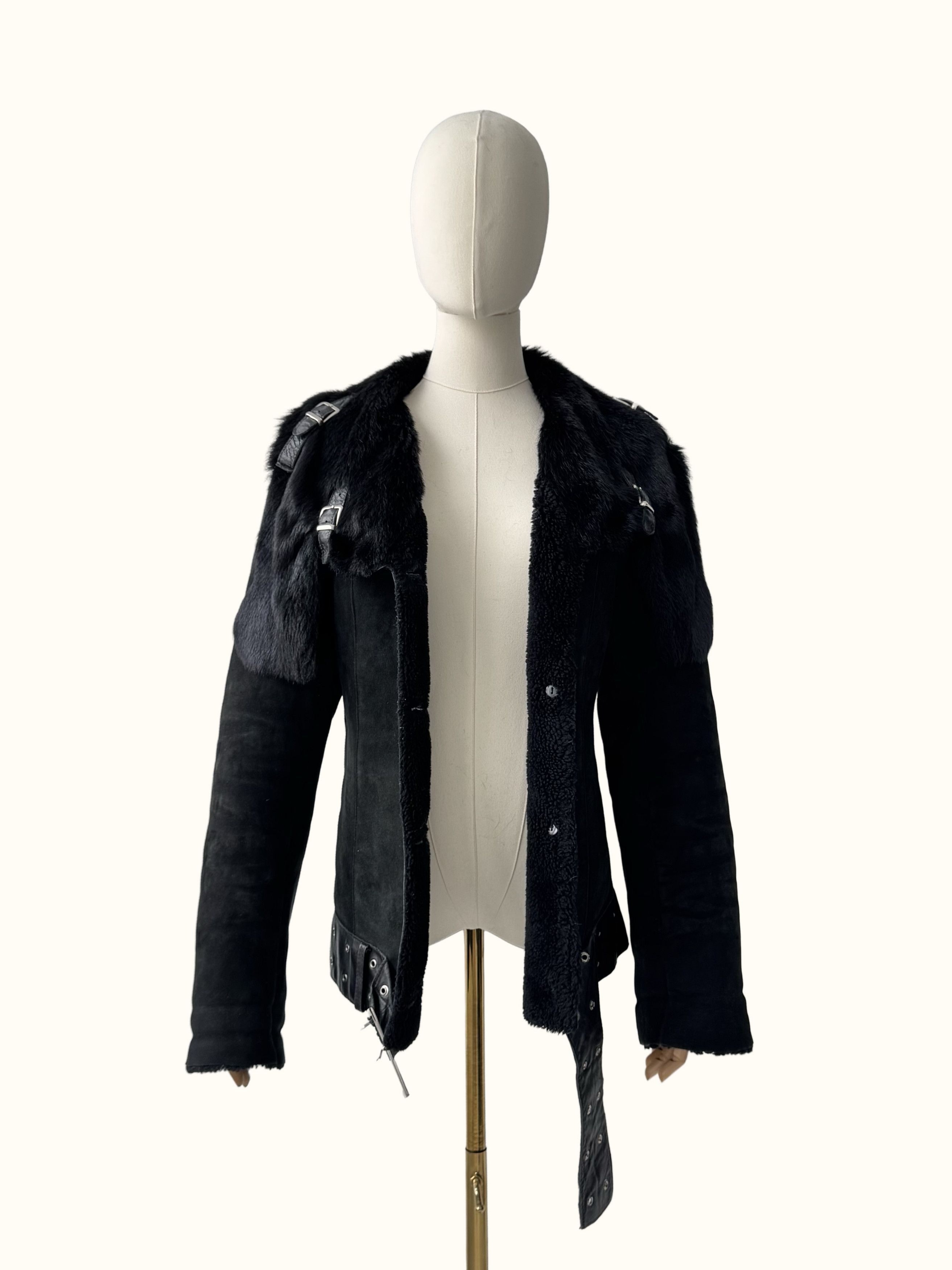 Vintage Vintage Real Sheepskin Cropped Jacket With Straps(B409)E2D15 Size S / US 4 / IT 40 - 3 Thumbnail