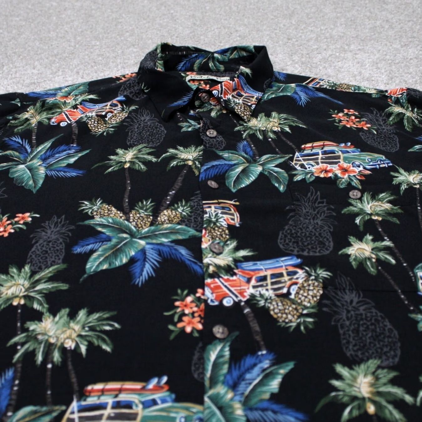 Vintage Batik Bay Hawaiian Shirt Mens 2XL XXL Black Floral Rayon Short Sleeve Button Up Size US XXL / EU 58 / 5 - 4 Thumbnail