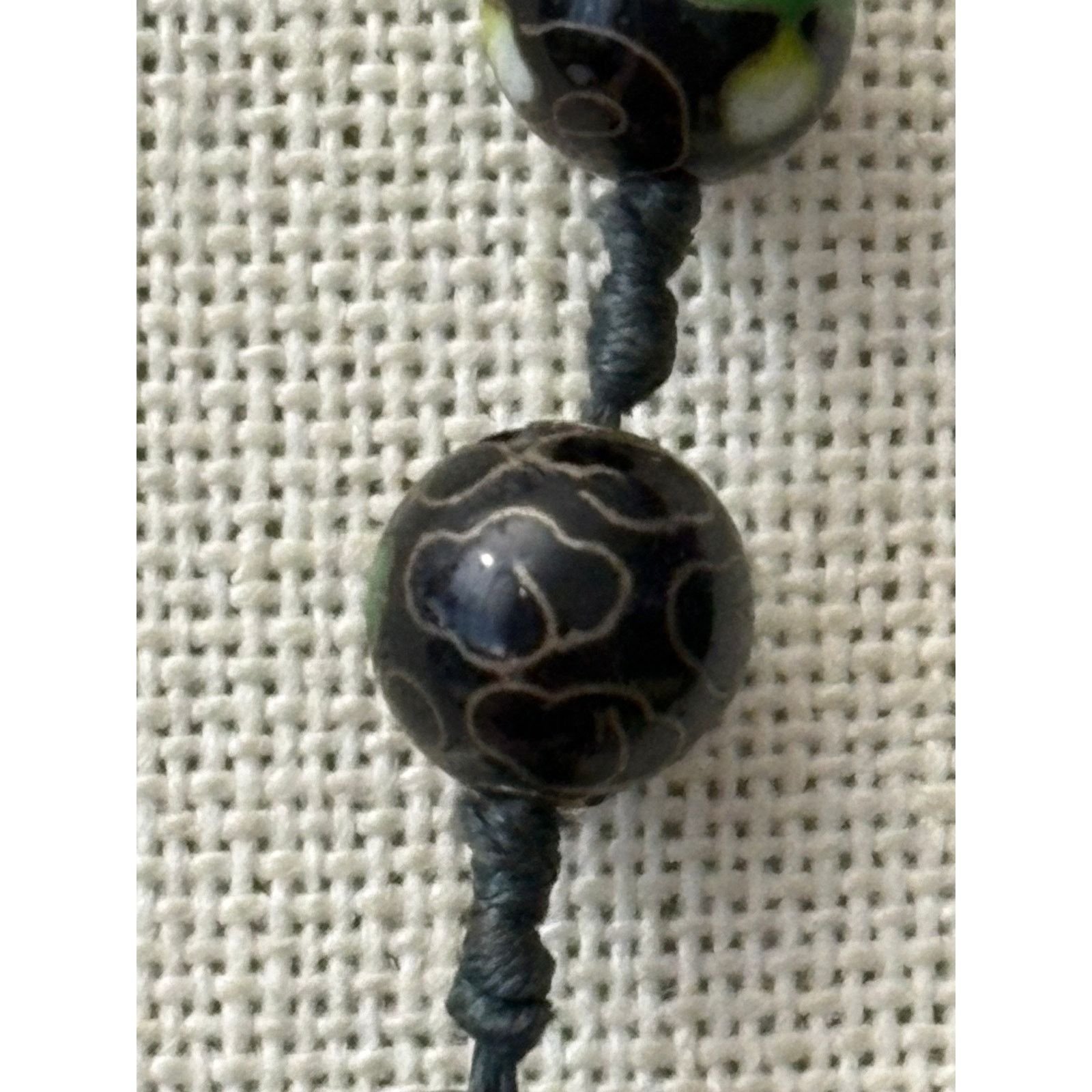Other Vintage Chinese Cloisonne Necklace 30in Knotted Silk 8mm Size 30 - 6 Thumbnail