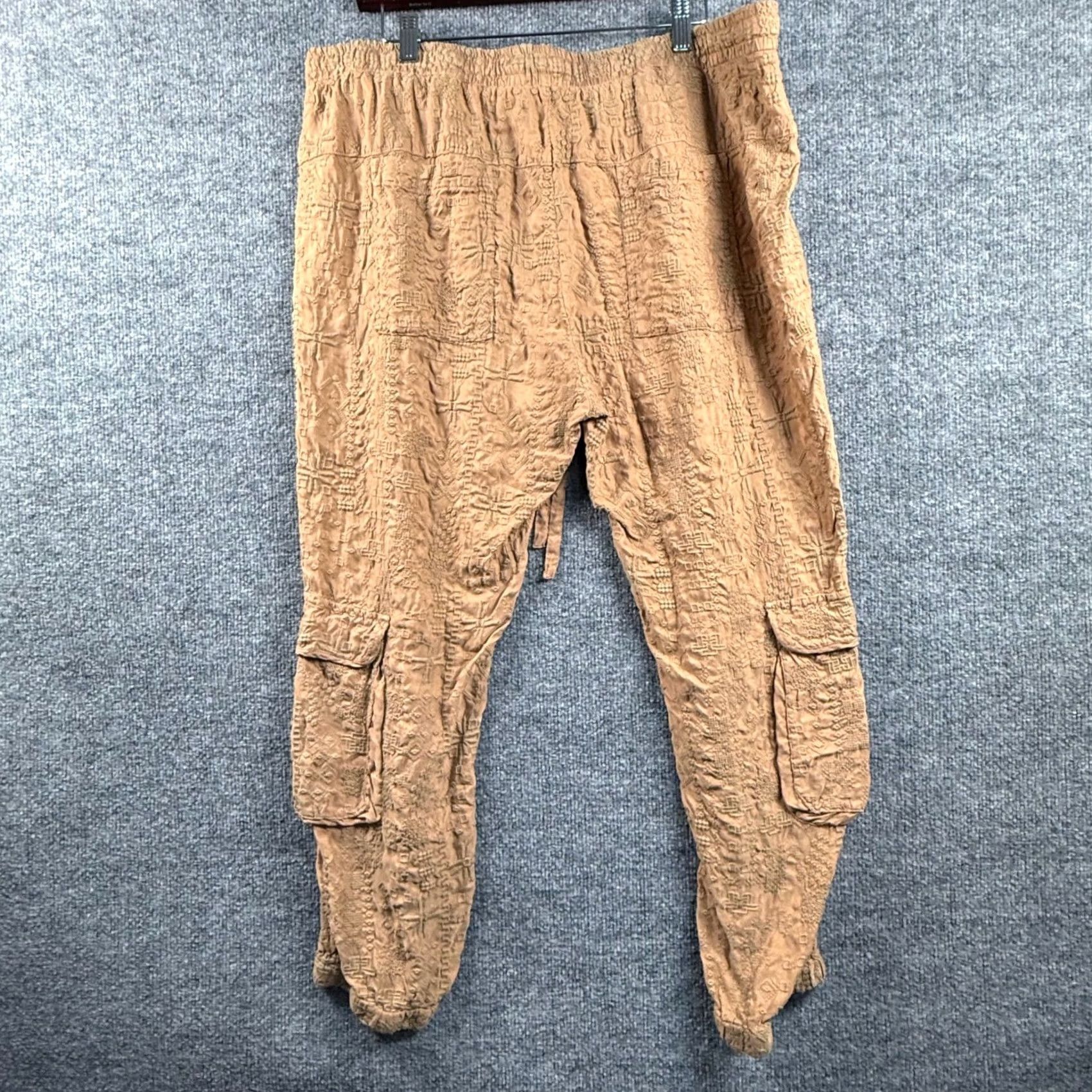 Johnny Was VINTAGE Johnny Was Breccia Jogger Pant XL Peaches Copper Embroidered Cargo P61618-9 NWT Size 40" / US 18 - 4 Thumbnail