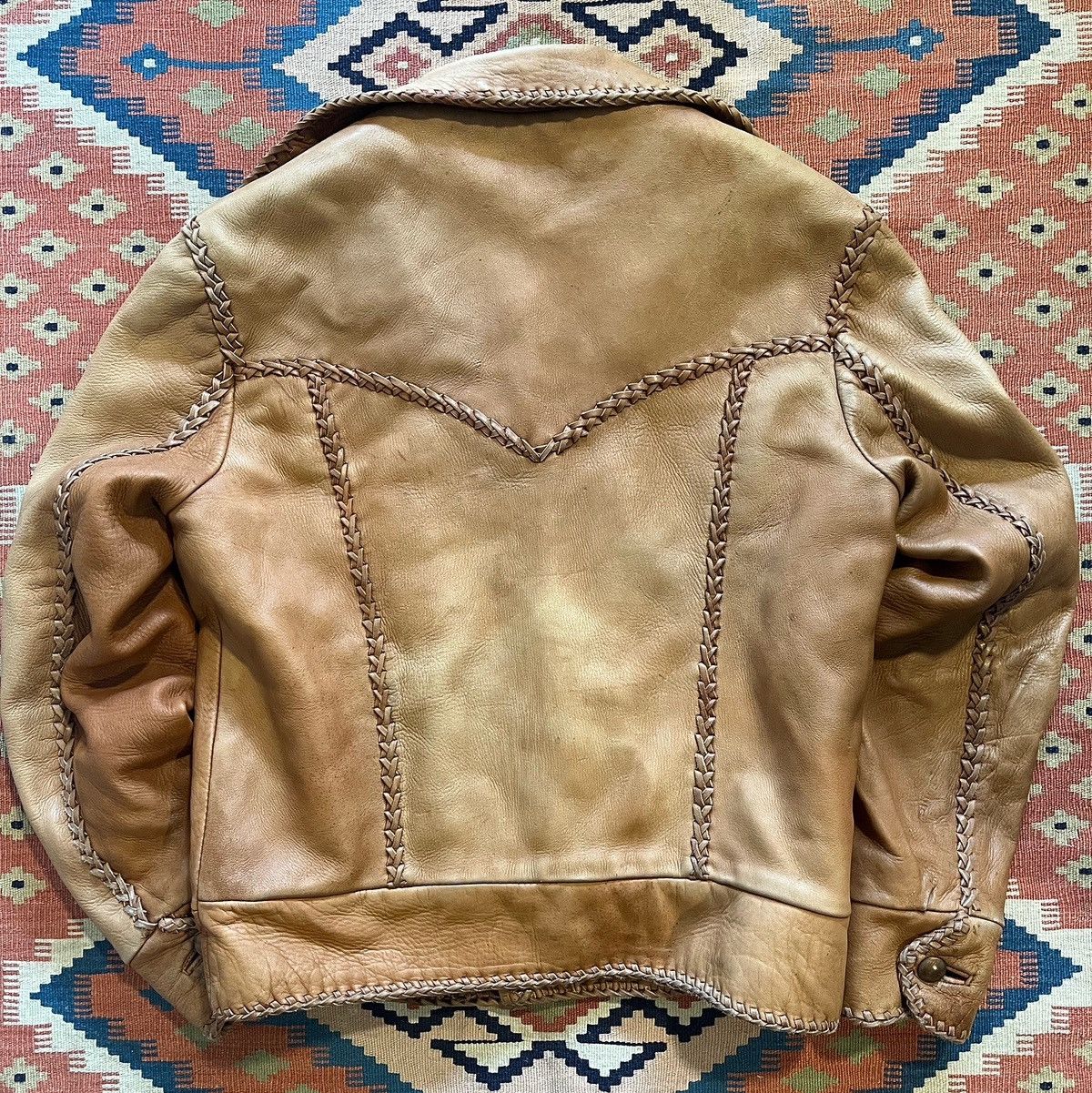 Vintage cropped leather jacket cowboy calf skin RARE 50’s western Size US S / EU 44-46 / 1 - 2 Thumbnail