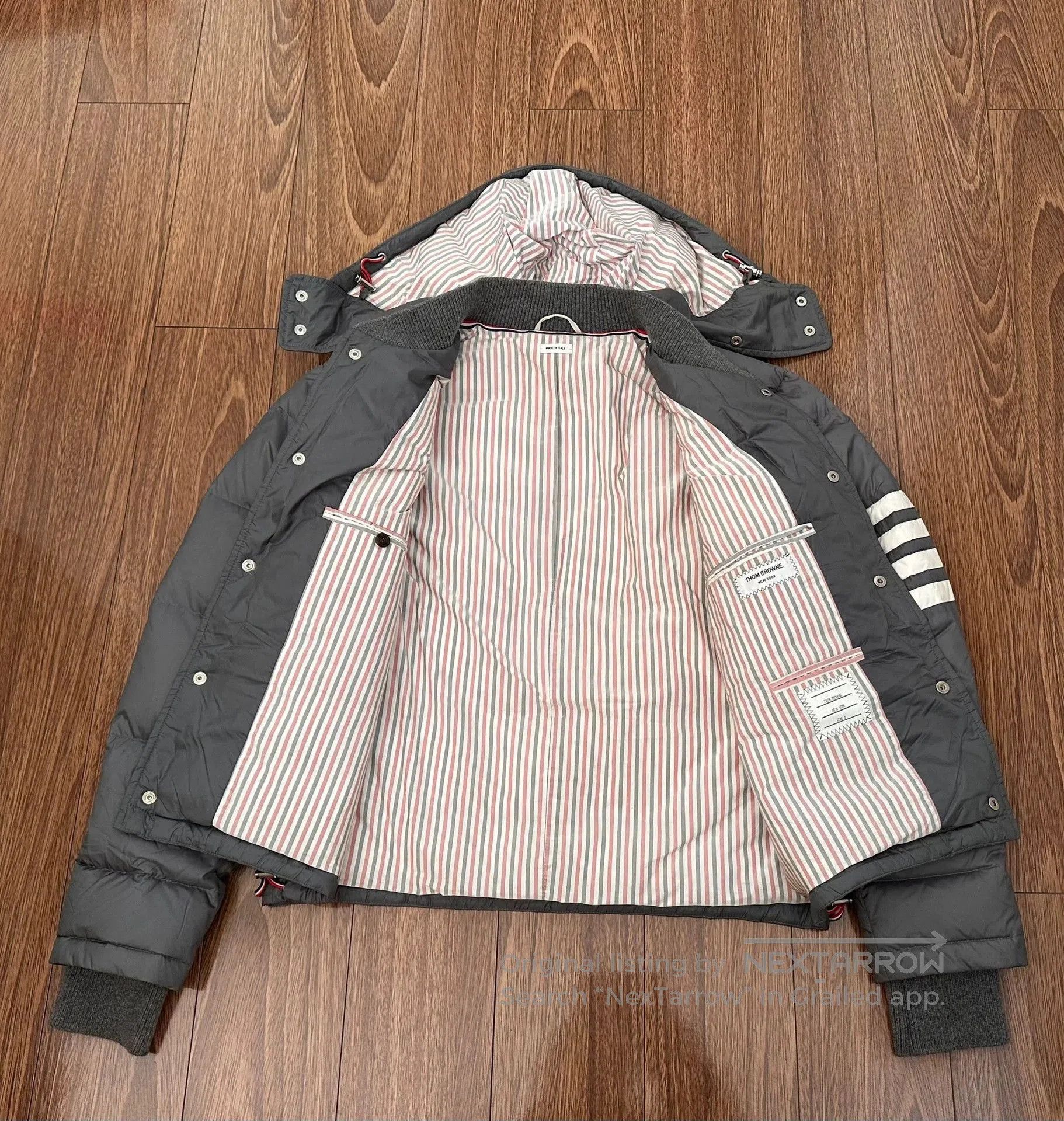 Thom Browne THOM BROWNE 4-Stripe Nylon Down Jacket. Size US M / EU 48-50 / 2 - 4 Thumbnail
