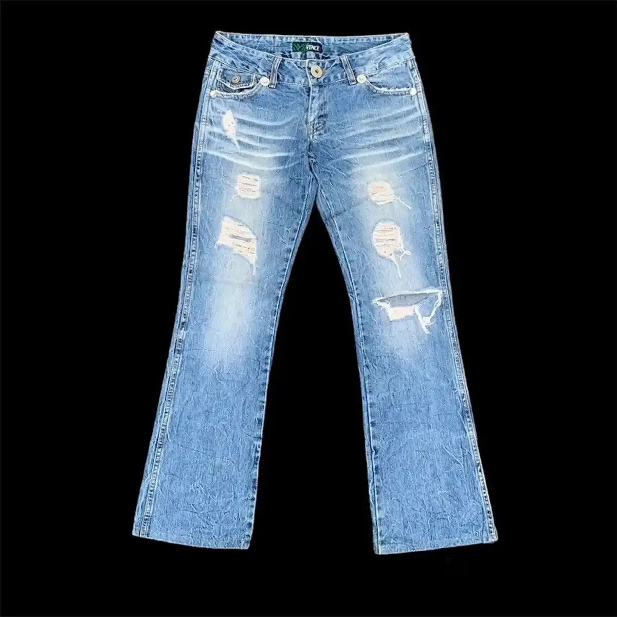 Japanese Brand FLARE/BOOTCUT 💥 VINTAGE VENCE JEANS DISTRESSED DENIM PANTS Size US 28 / EU 44 - 1 Thumbnail