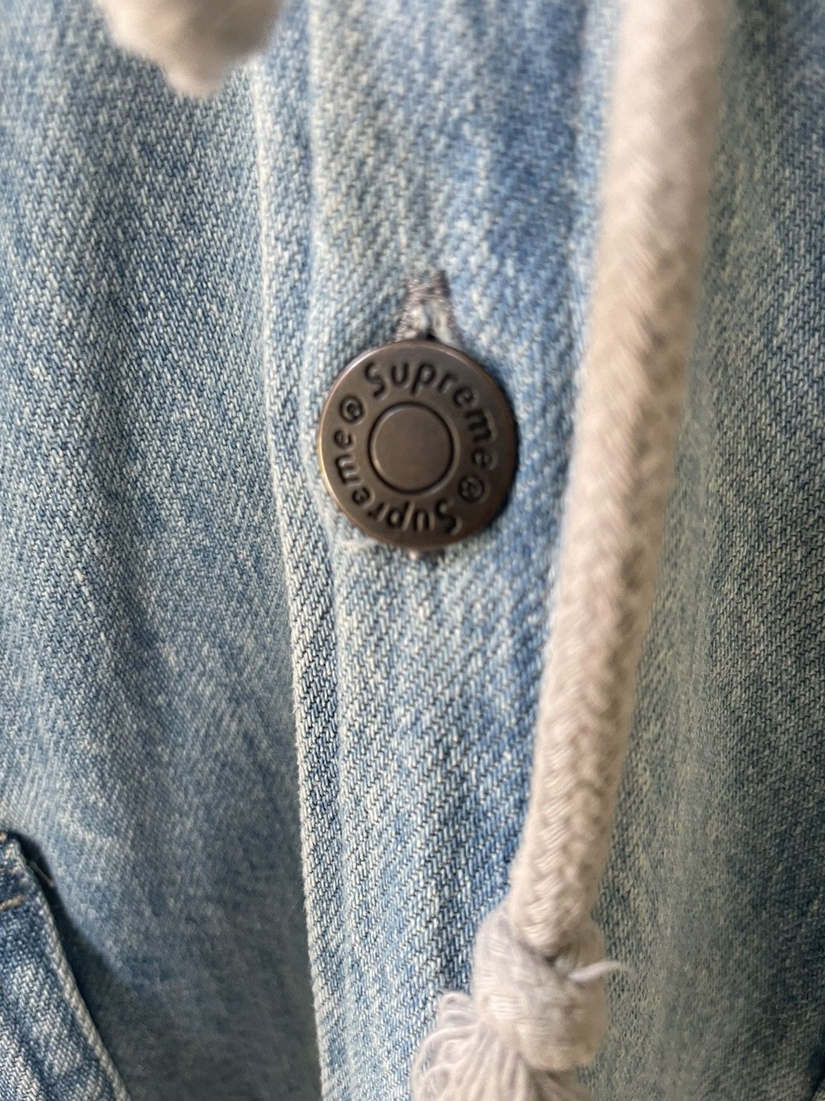 Supreme Supreme Fleece Hooded Denim Shirt Jacket Size US XL / EU 56 / 4 - 4 Thumbnail