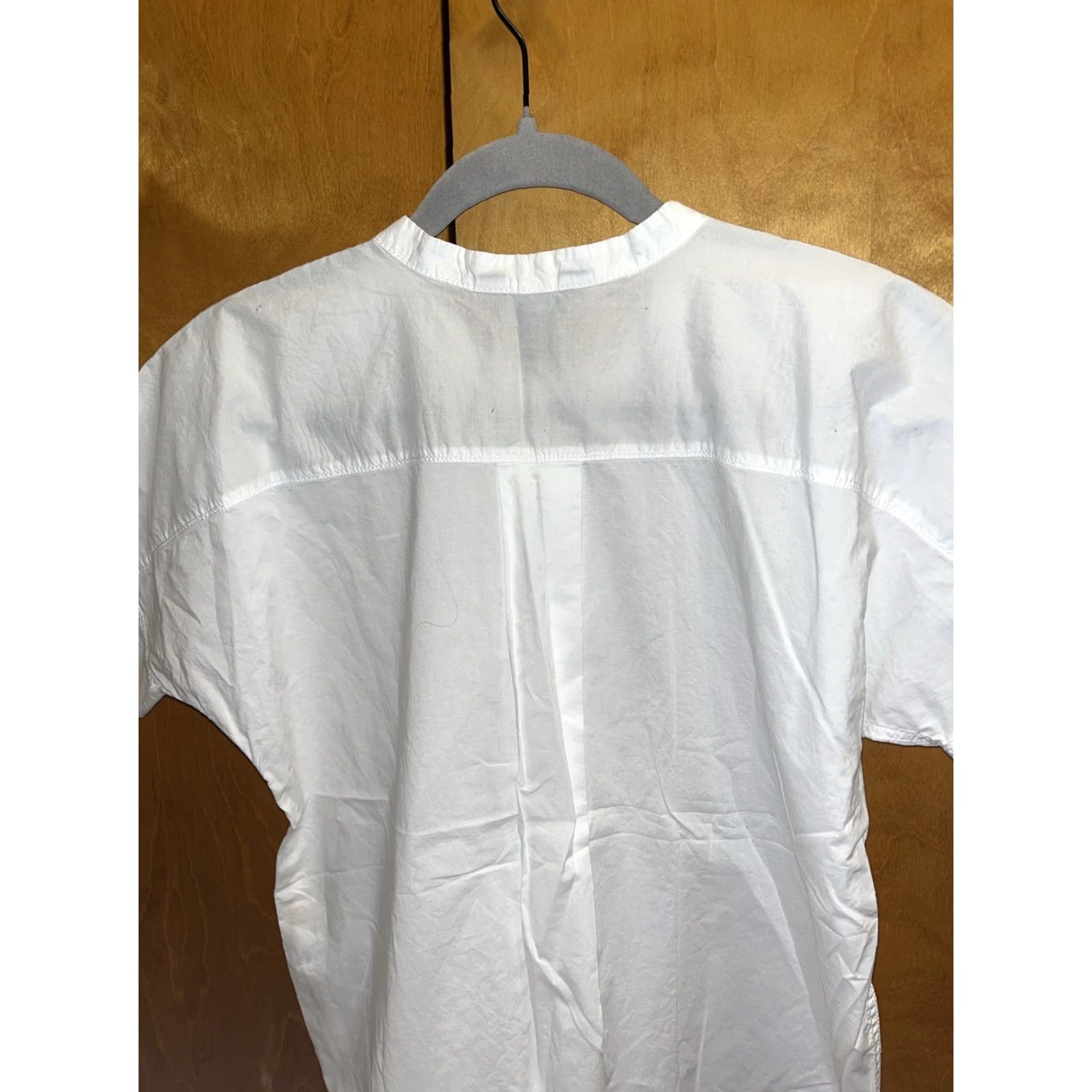 J.Crew J.Crew Women's Small White Cotton Henley 5-Button Short Sleeve Blouse Size S / US 4 / IT 40 - 6 Thumbnail