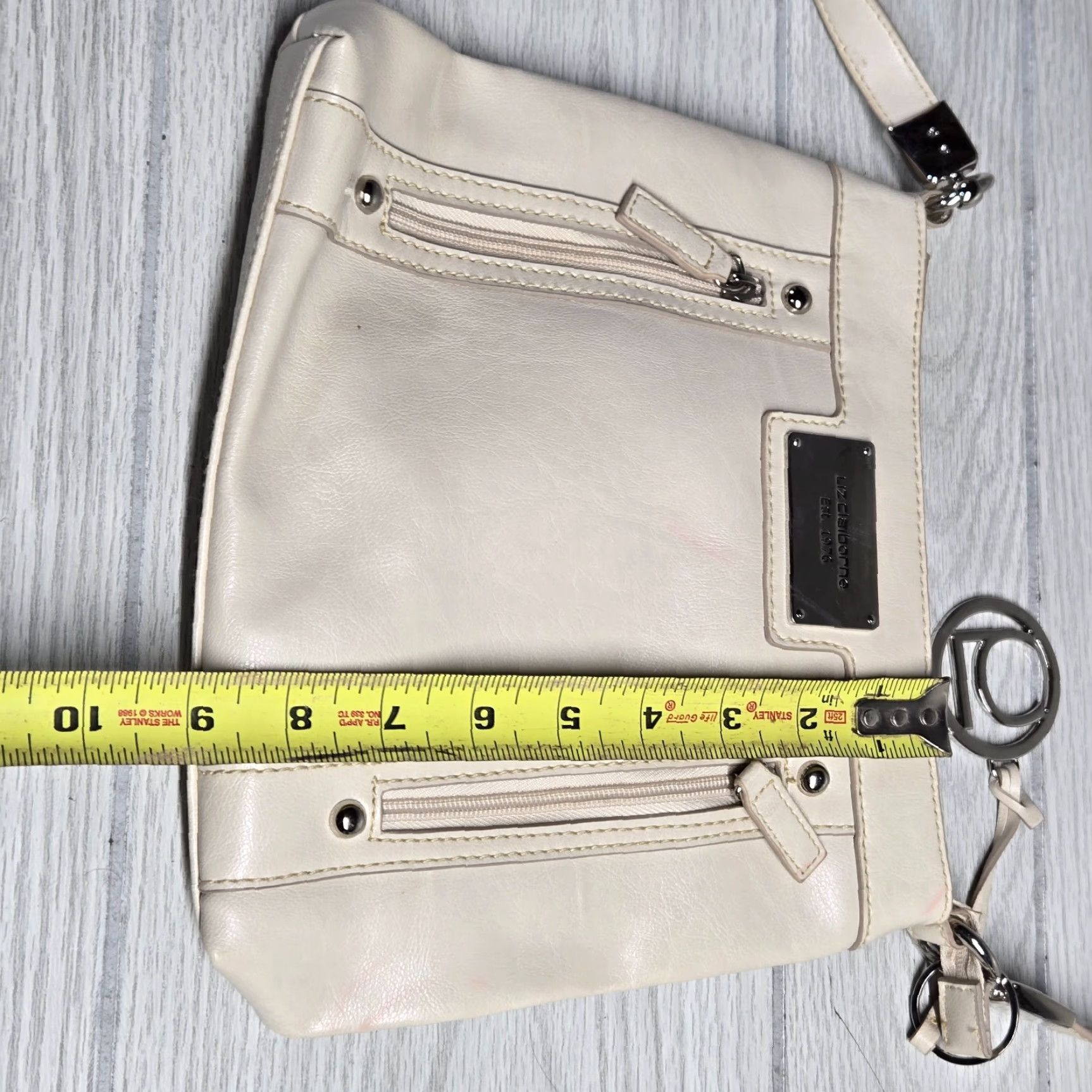 Liz Claiborne Liz Claiborne Women's Beige Leather Crossbody Bag - Adjustable Strap, Inner Pockets, Zip Closure, Classic Style Size ONE SIZE - 7 Thumbnail