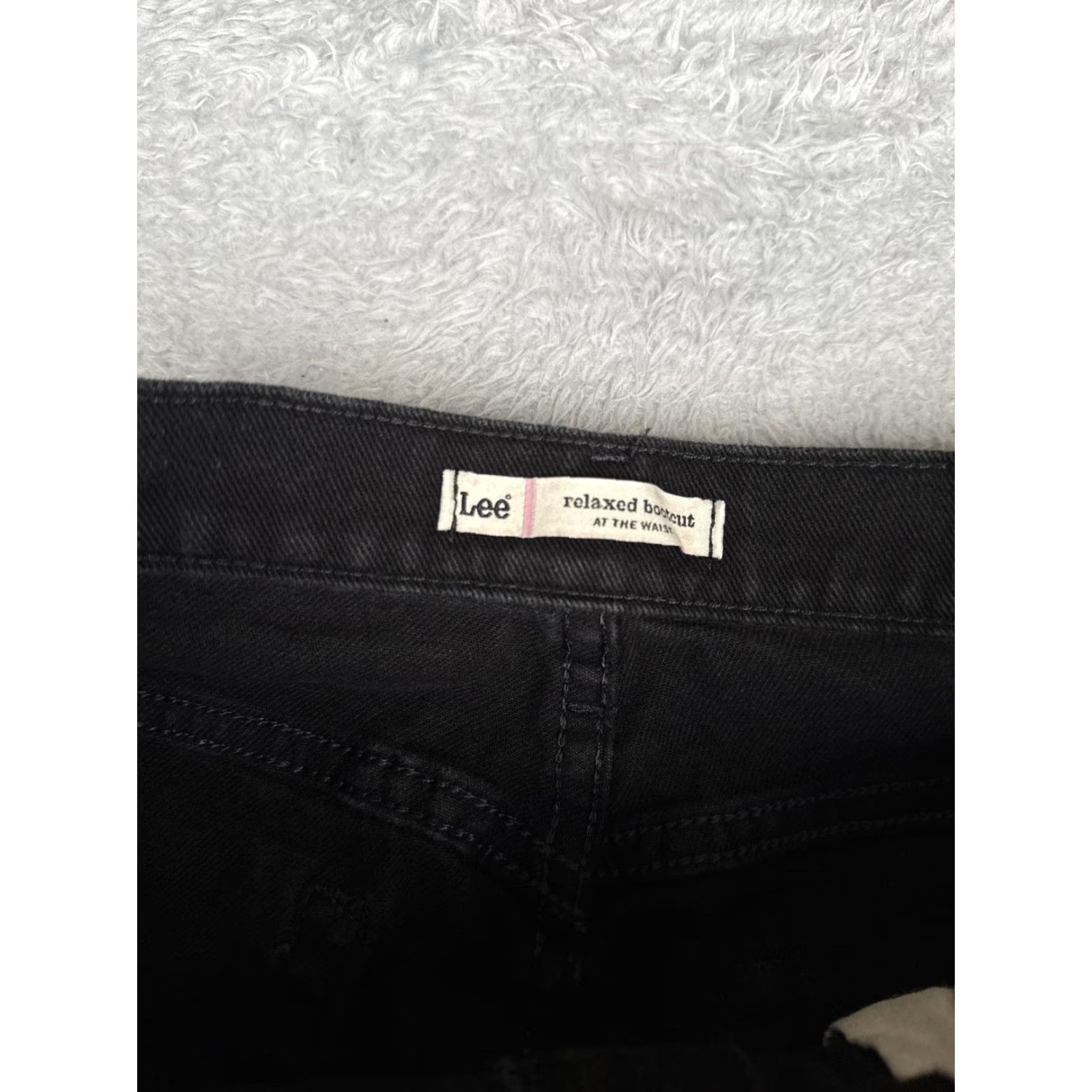 Lee Lee Jeans Womens Bootcut Relaxed 12 Short Black Wash High Rise Stretch Denim 32x29 Size 34" / US 12 / IT 48 - 6 Thumbnail
