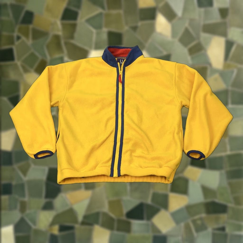 Gap VINTAGE GAP Jacket Mens Medium Yellow Arctic Light Fleece Full Zip Retro 90s Outdoor Size US M / EU 48-50 / 2 - 1 Thumbnail
