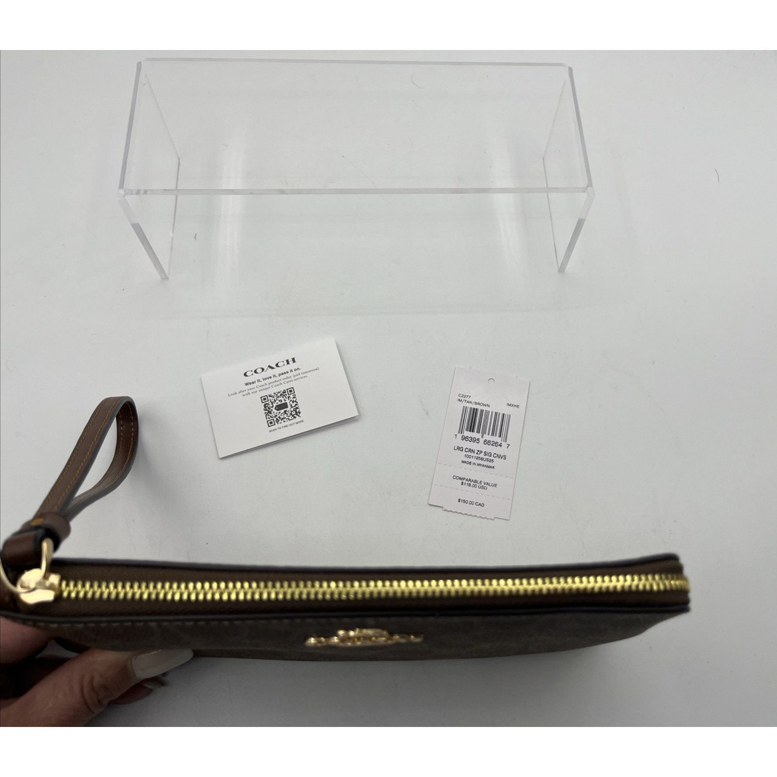 Coach NEW! Authentic! Brown/Black COACH Signature PVC Wristlet Size ONE SIZE - 9 Thumbnail