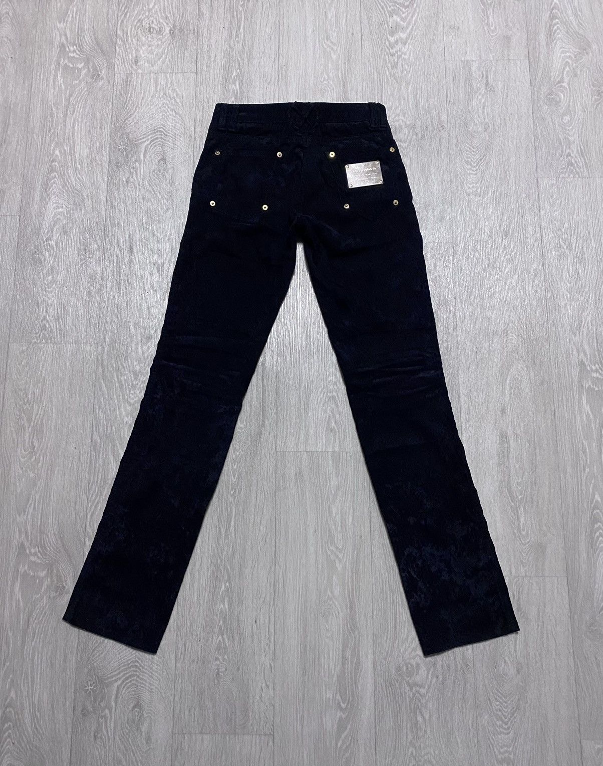 Dolce & Gabbana Women's Vintage D&G Black Corduroy Pattern Trousers Velvet Size 26" / US 2 / IT 38 - 4 Thumbnail