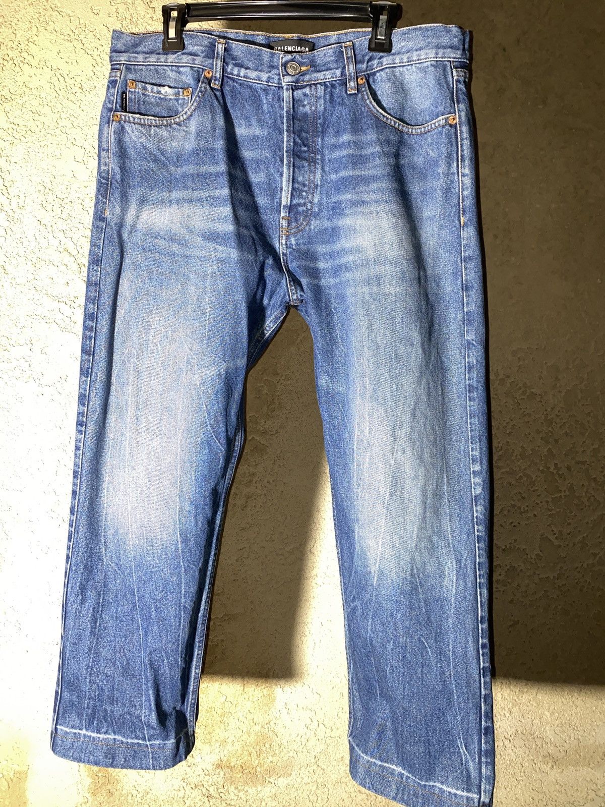 image of Balenciaga Denim Jeans in Blue, Men's (Size 34)