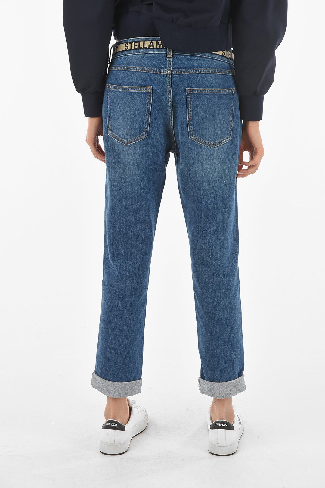 Stella McCartney og1mm0824 Logoed Belt Straight Fit Denim in Blue Size 27" / US 4 / IT 40 - 2 Thumbnail